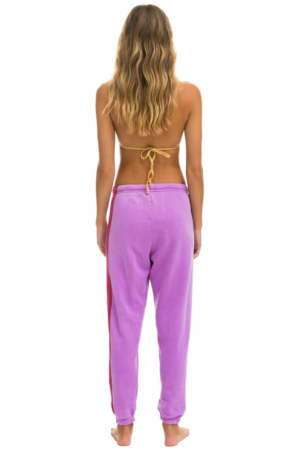 5 STRIPE SWEATPANTS - NEON PURPLE // PINK