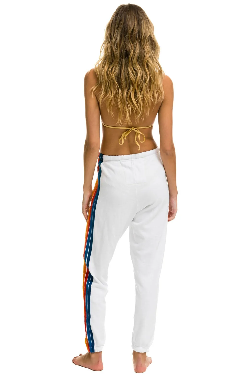 5 STRIPE SWEATPANTS - WHITE 2