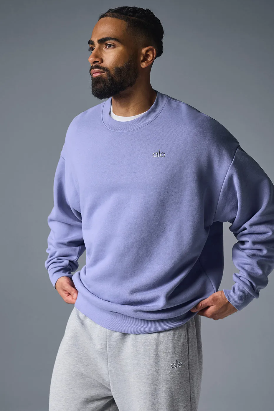 Accolade Crew Neck Pullover - Lilac Blue