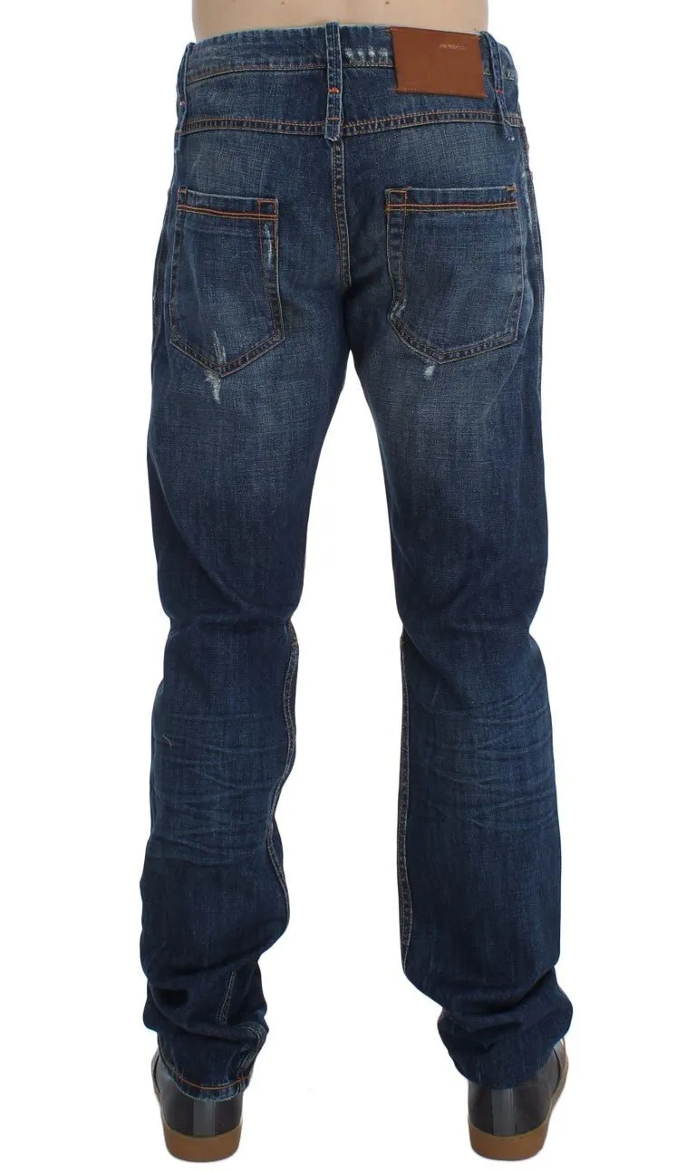 Acht Chic Slim Fit Blue Wash Italian Jeans