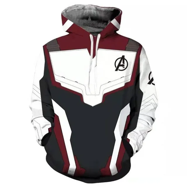 Avengers Endgame 4 Quantum Realm 3D Print Hoodies Men Fitness Pullover Sweatshirts Zipper Jacket Cosplay Costume Streetwear