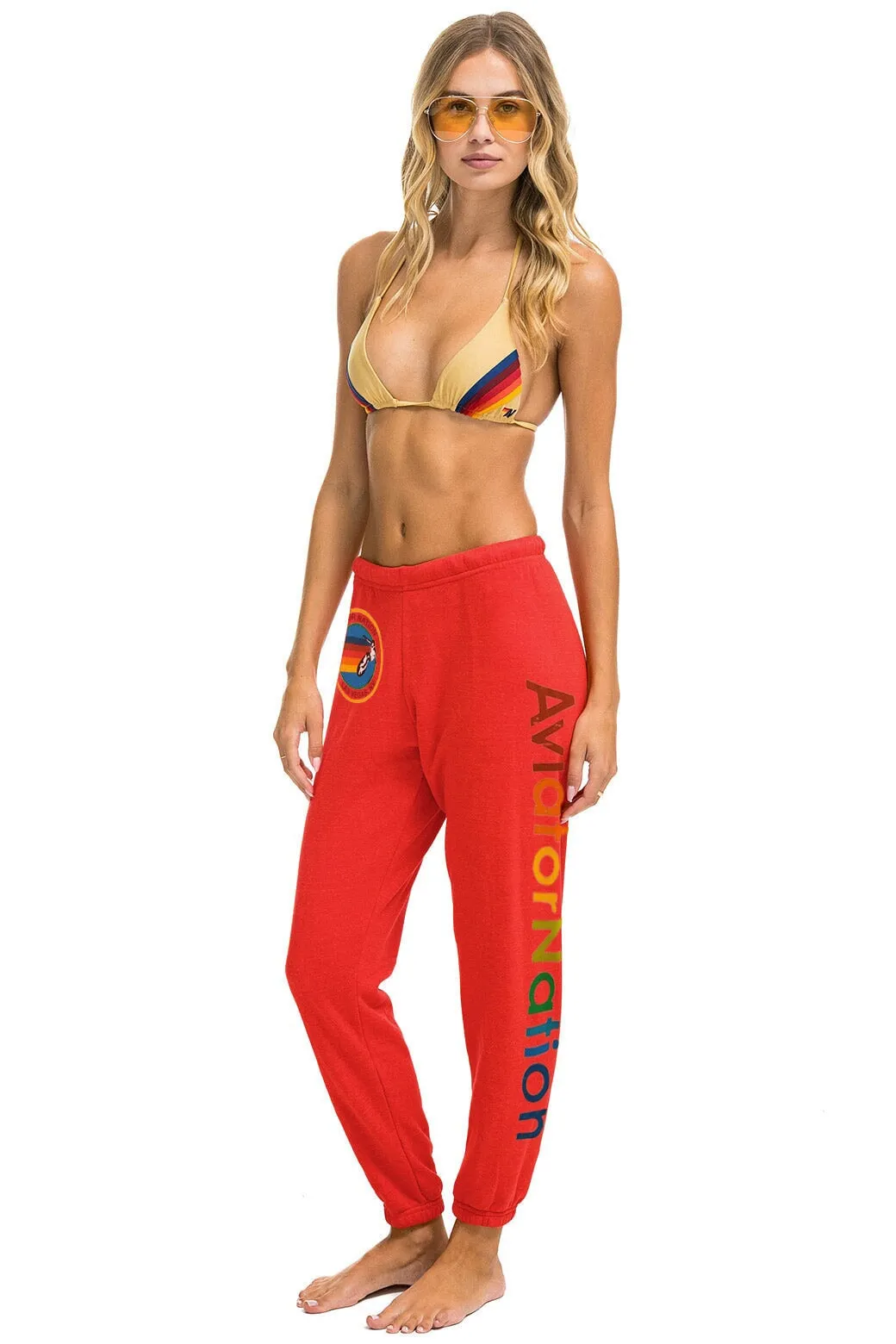 AVIATOR NATION LAS VEGAS WOMENS SWEATPANTS - RED