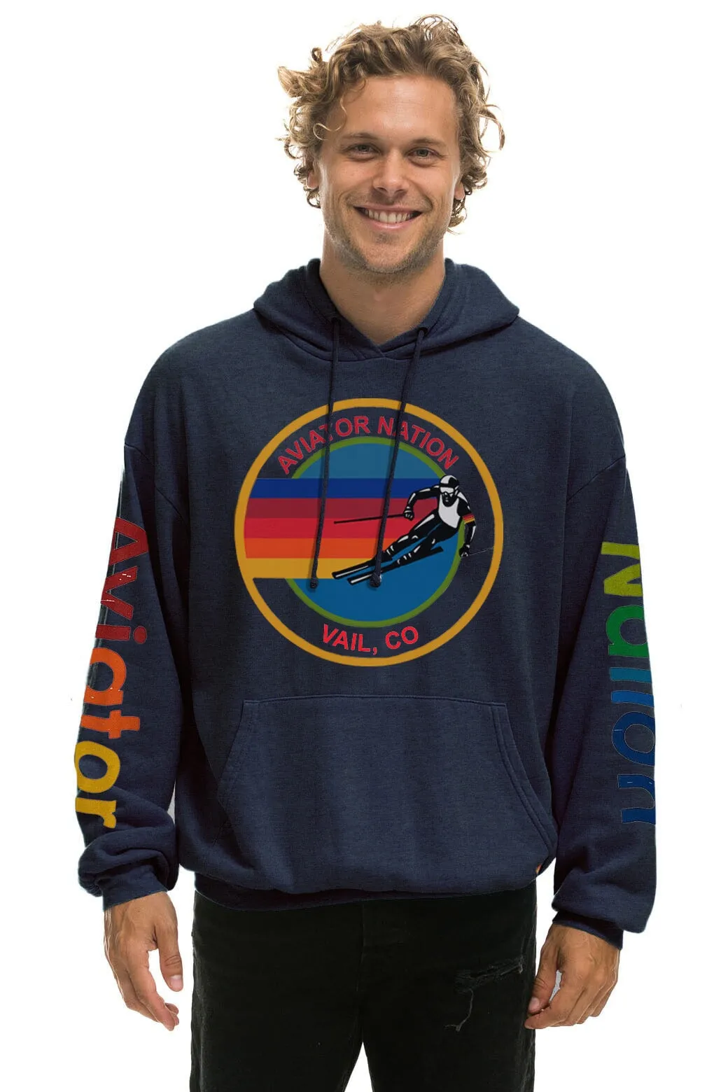 AVIATOR NATION VAIL RELAXED PULLOVER HOODIE - NAVY