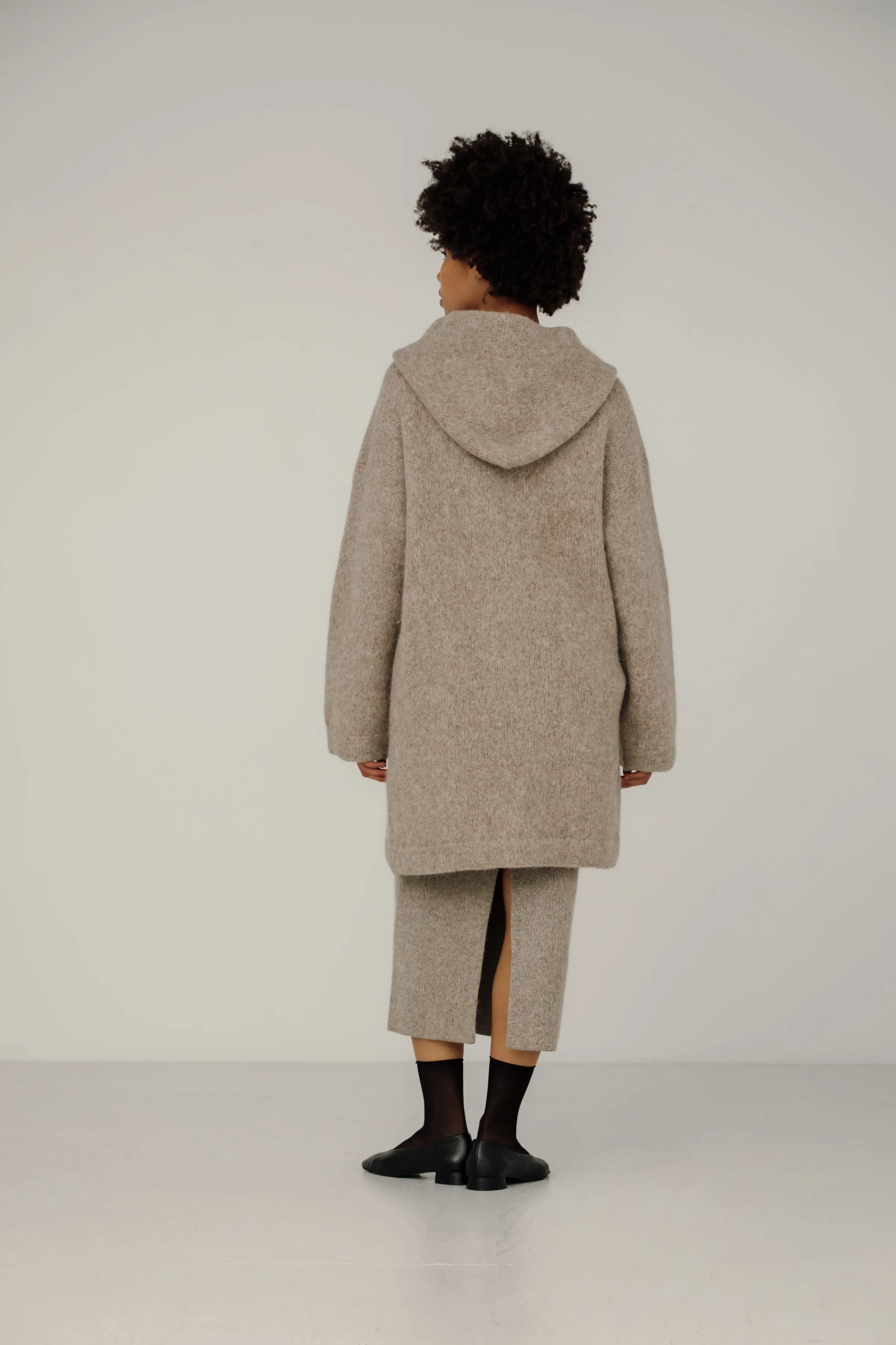 Bare Knitwear | Nook Alpaca Coat in Fawn