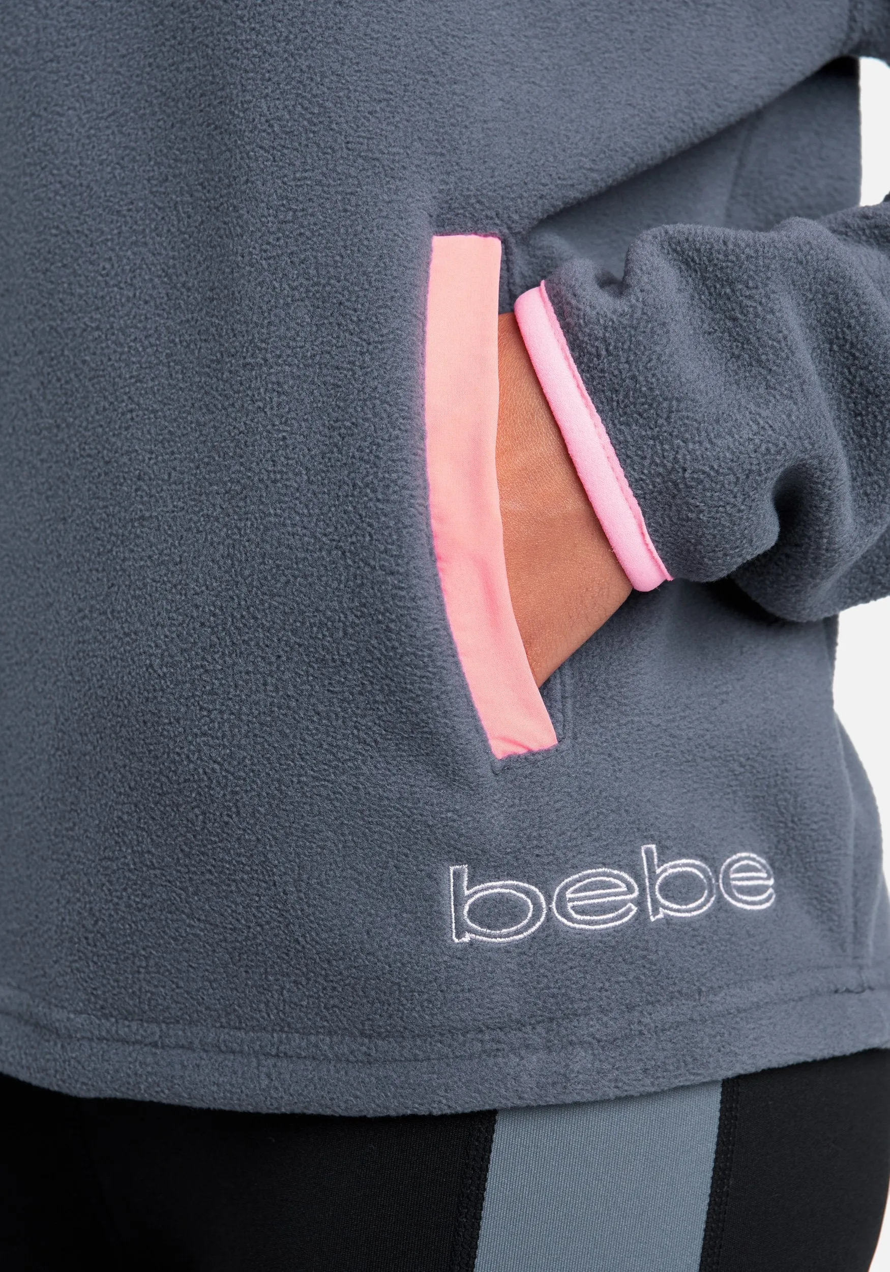 Bebe Logo  Fleece Color Block Pullover