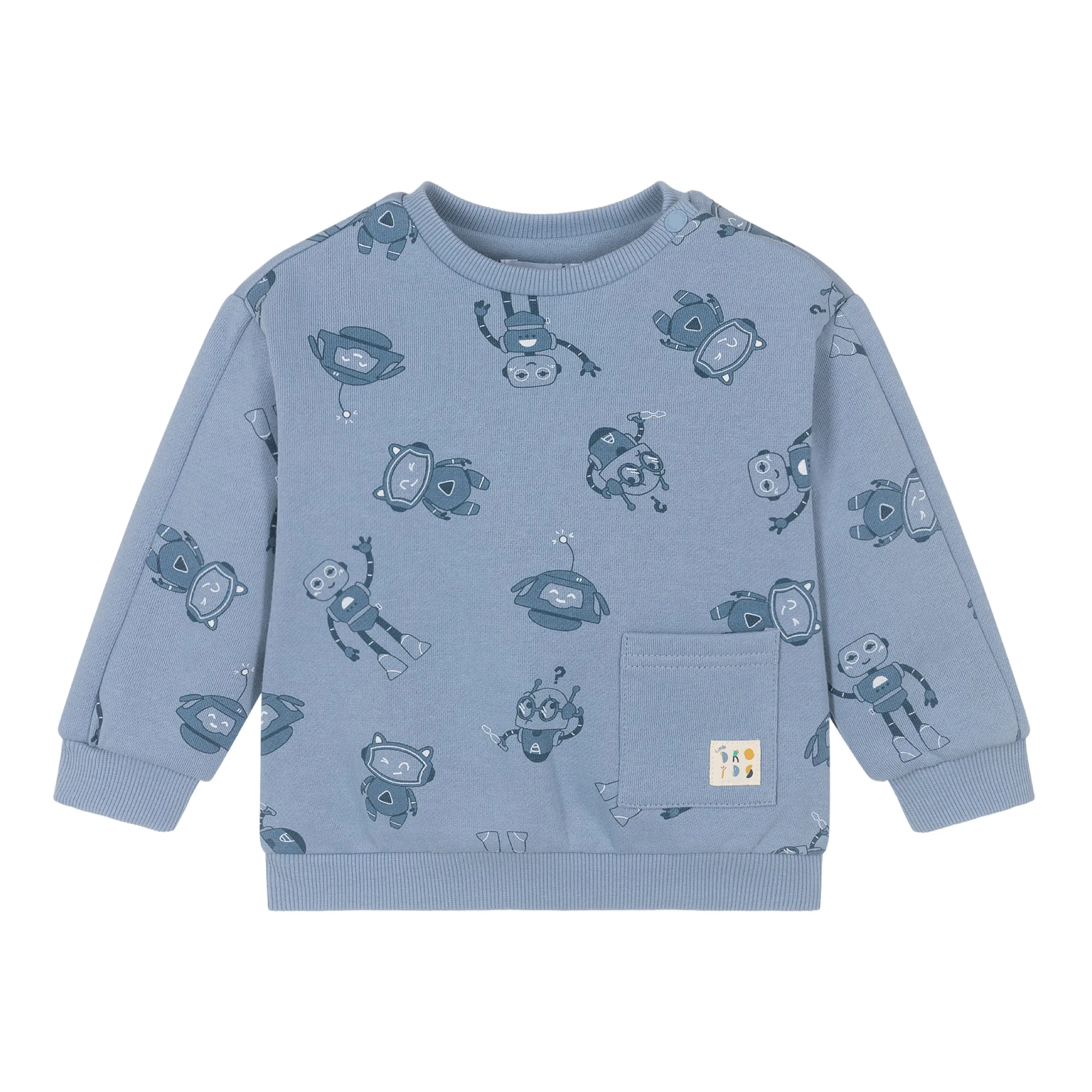 Blue Robot Print Sweatshirt