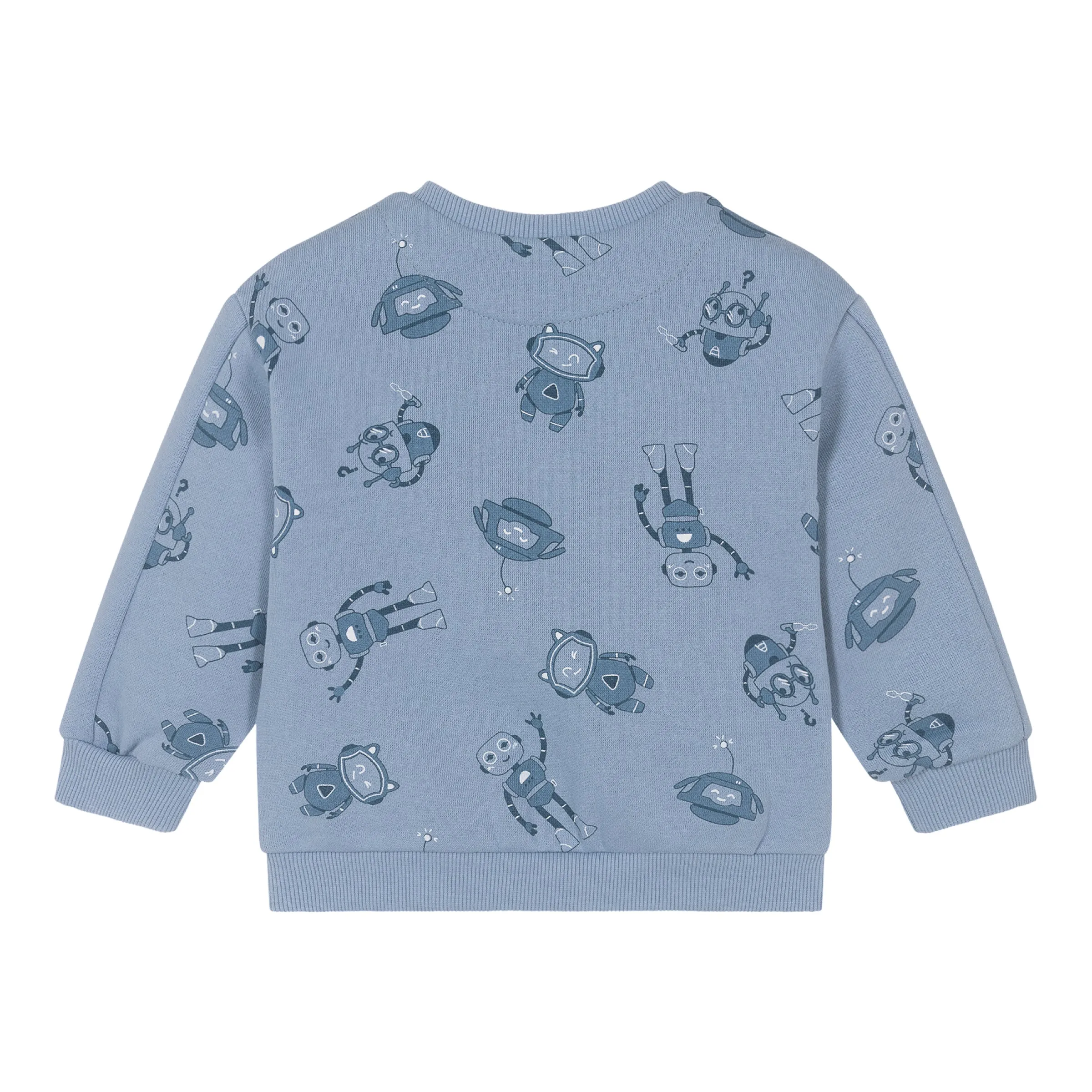 Blue Robot Print Sweatshirt