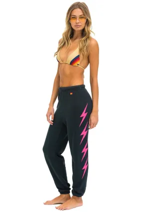 Bolt 4 Sweatpants ~ Charcoal / Neon Pink