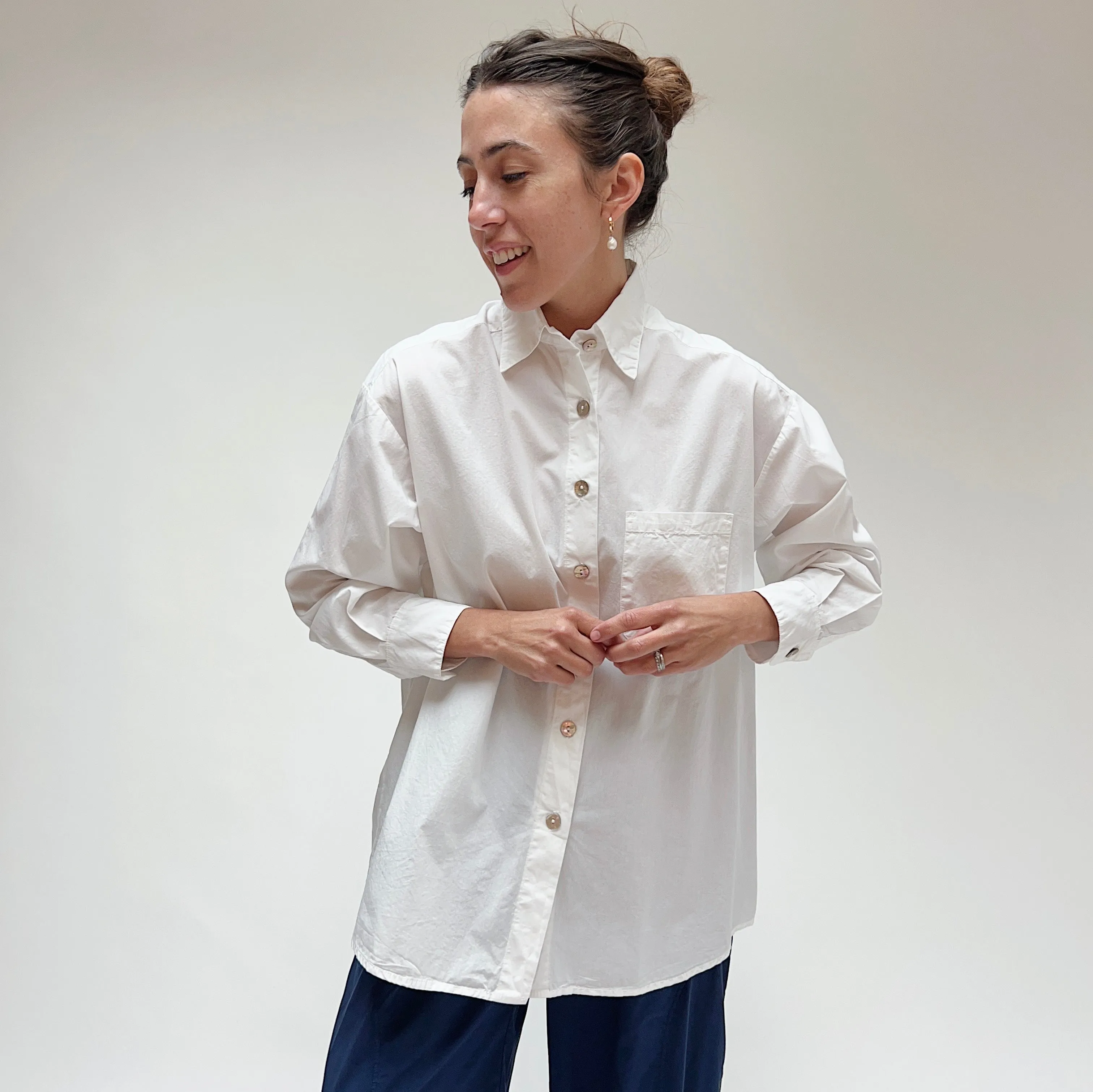 Bryn Walker | Boyce Poplin Button Down in White