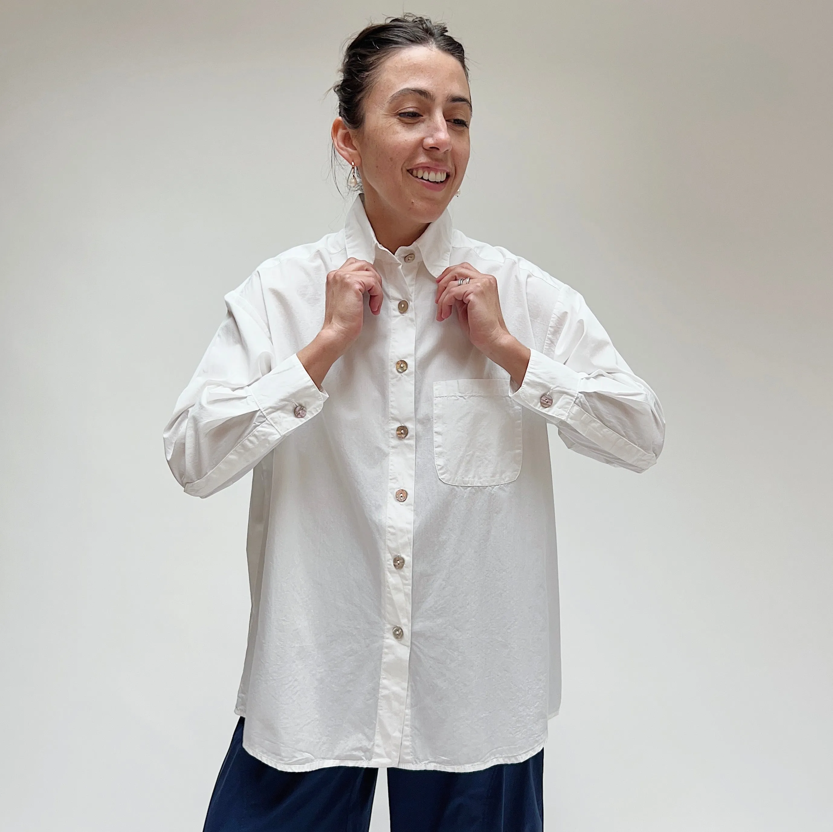 Bryn Walker | Boyce Poplin Button Down in White