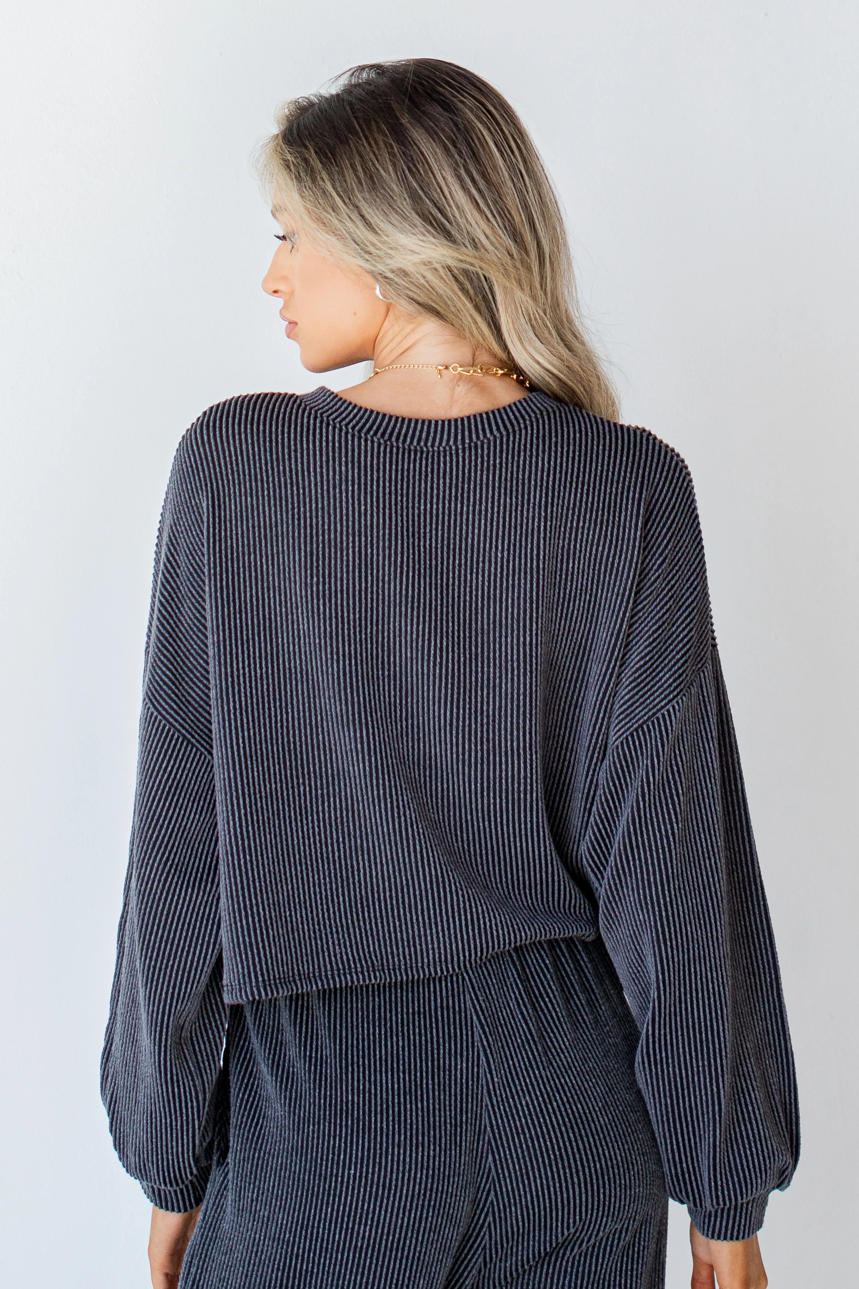 Call The Shots Cropped Corded Pullover