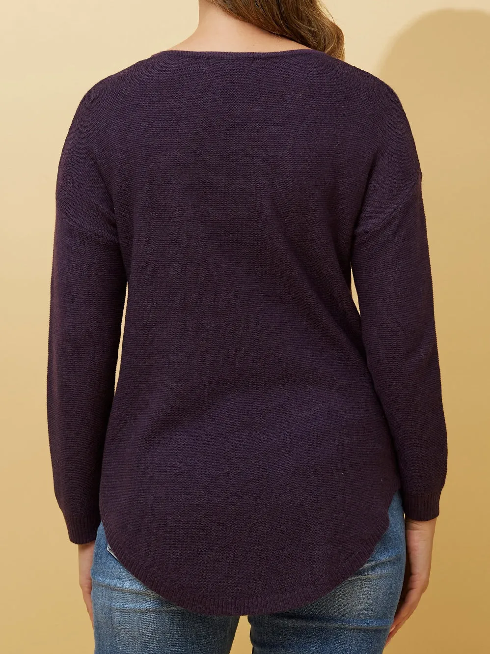 CAROLINE K MORGAN CURVED HEM PULLOVER