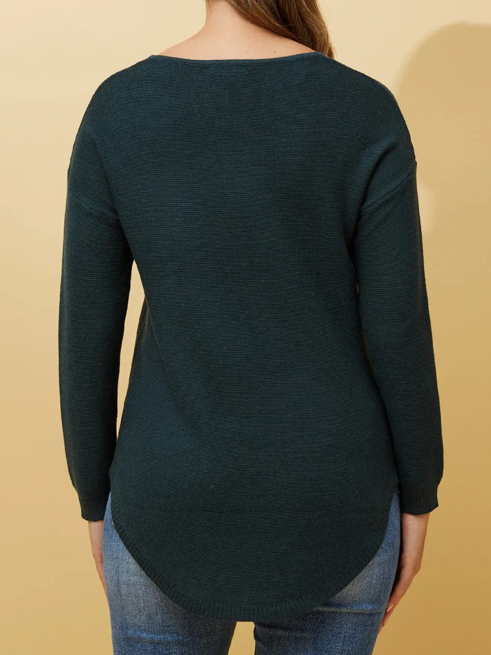 CAROLINE K MORGAN CURVED HEM PULLOVER