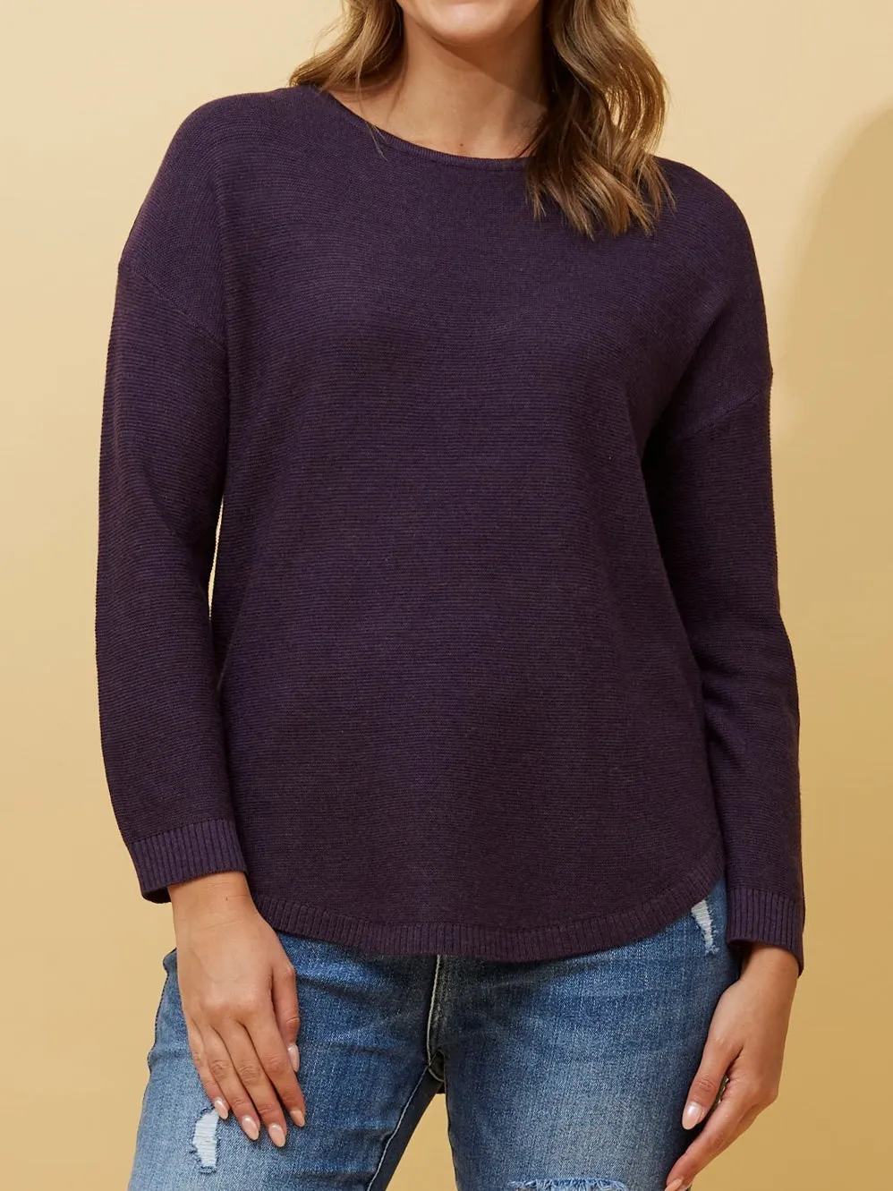 CAROLINE K MORGAN CURVED HEM PULLOVER