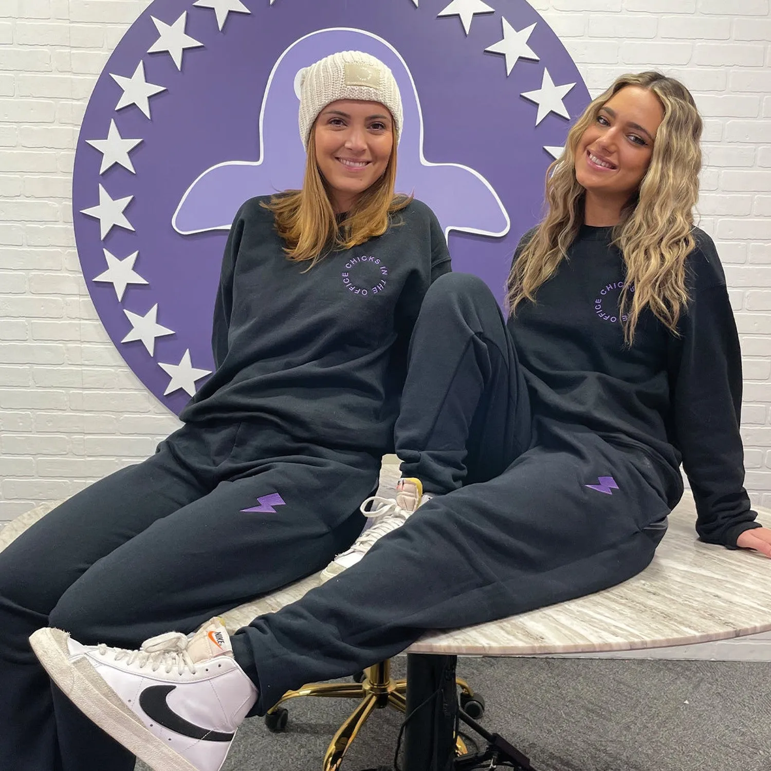 Chicks In The Office Embroidered Sweatpants