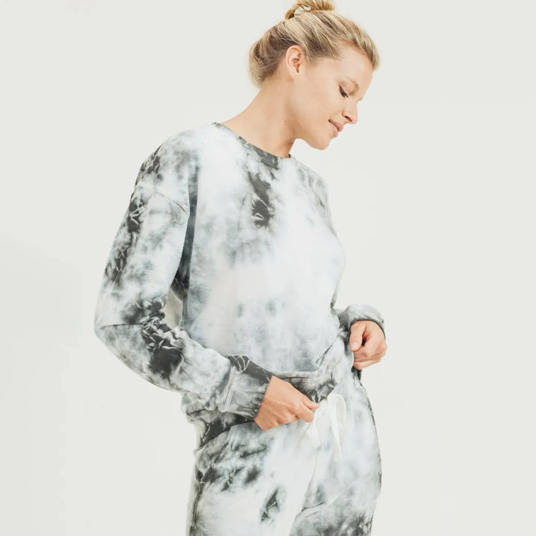 Clouds Tie-Dye Cotton Terry Pullover