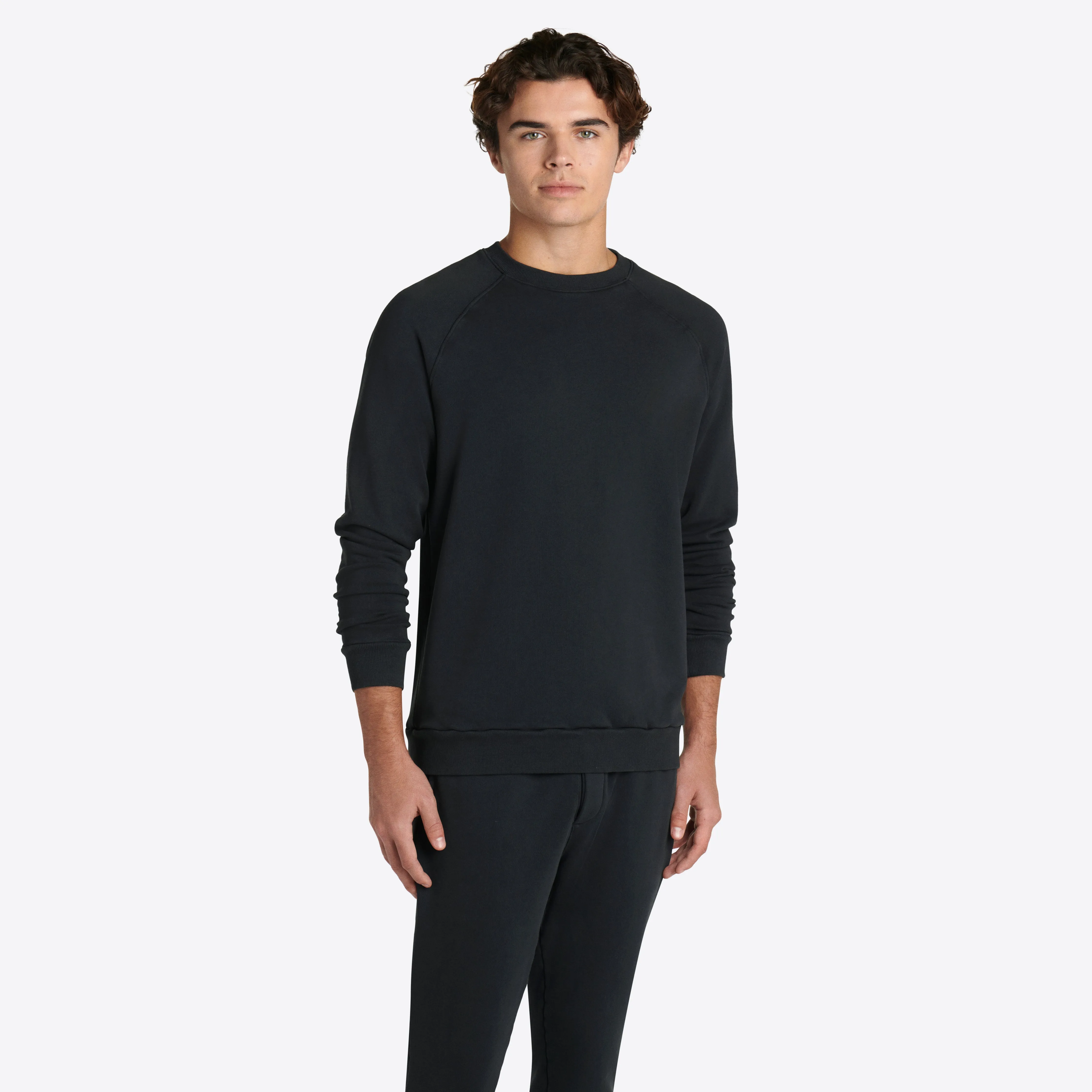 COMFORT Solid Long Sleeve Crew Neck Pullover