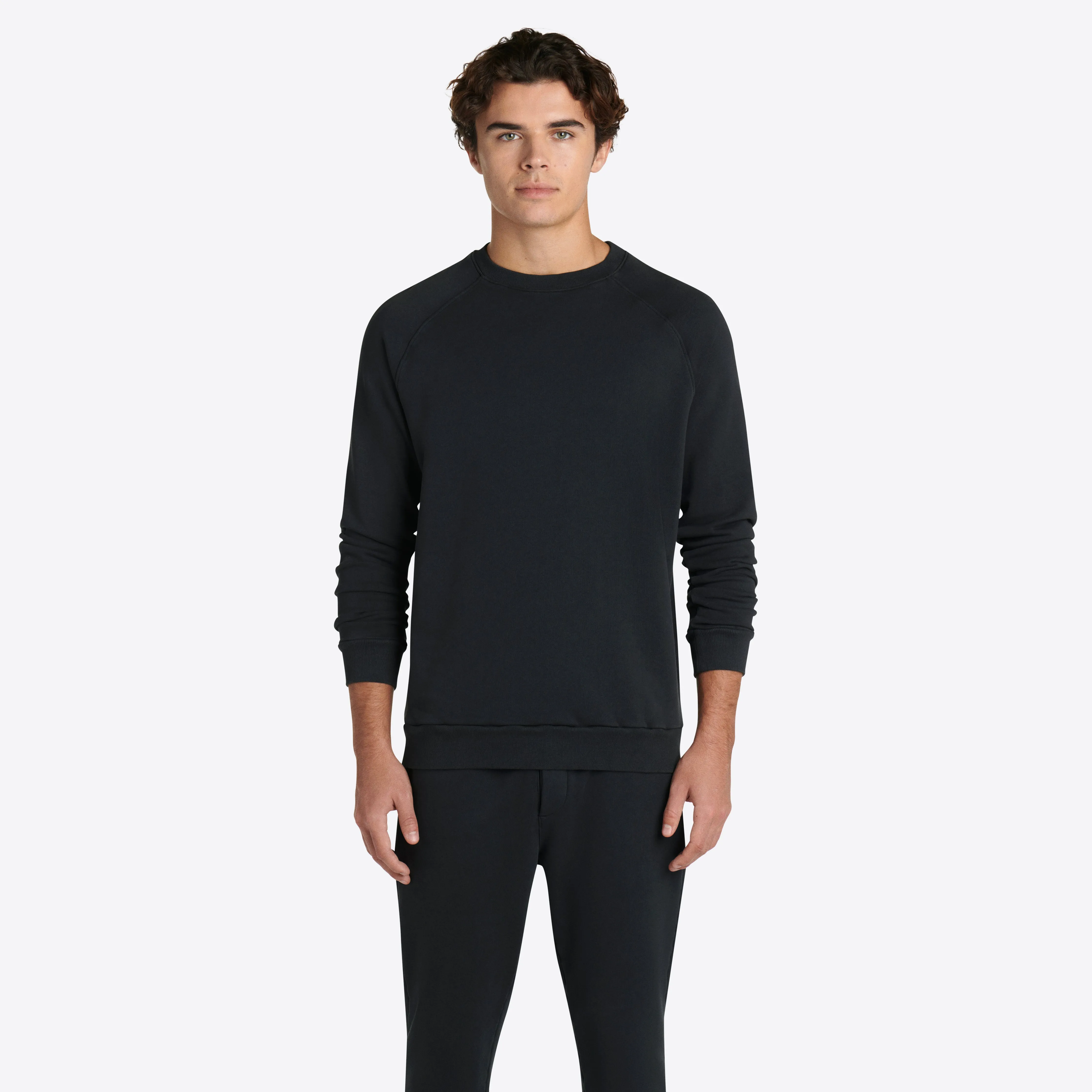 COMFORT Solid Long Sleeve Crew Neck Pullover