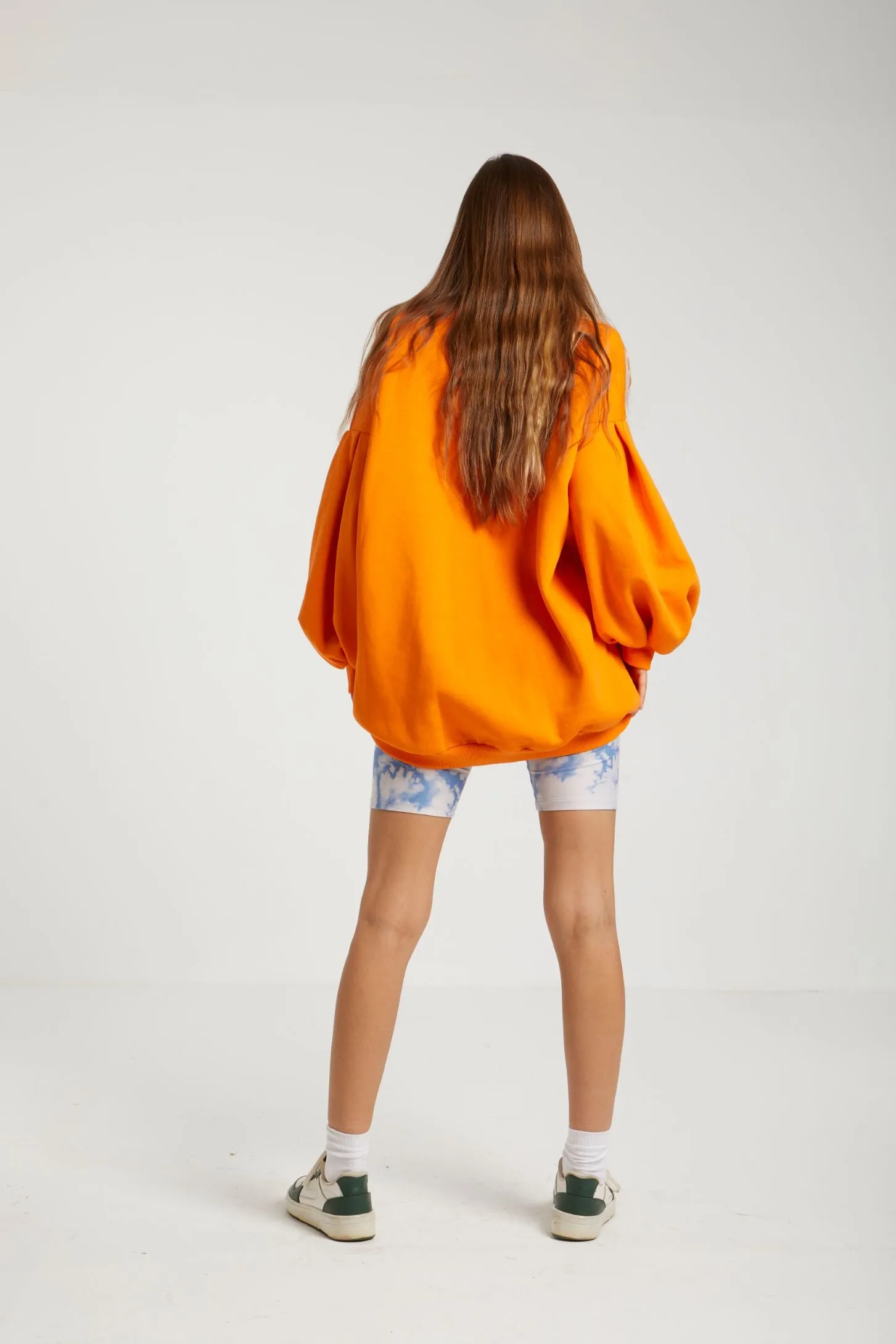 COSY COMFORT SWEATSHIRT DRESS - ORANGE