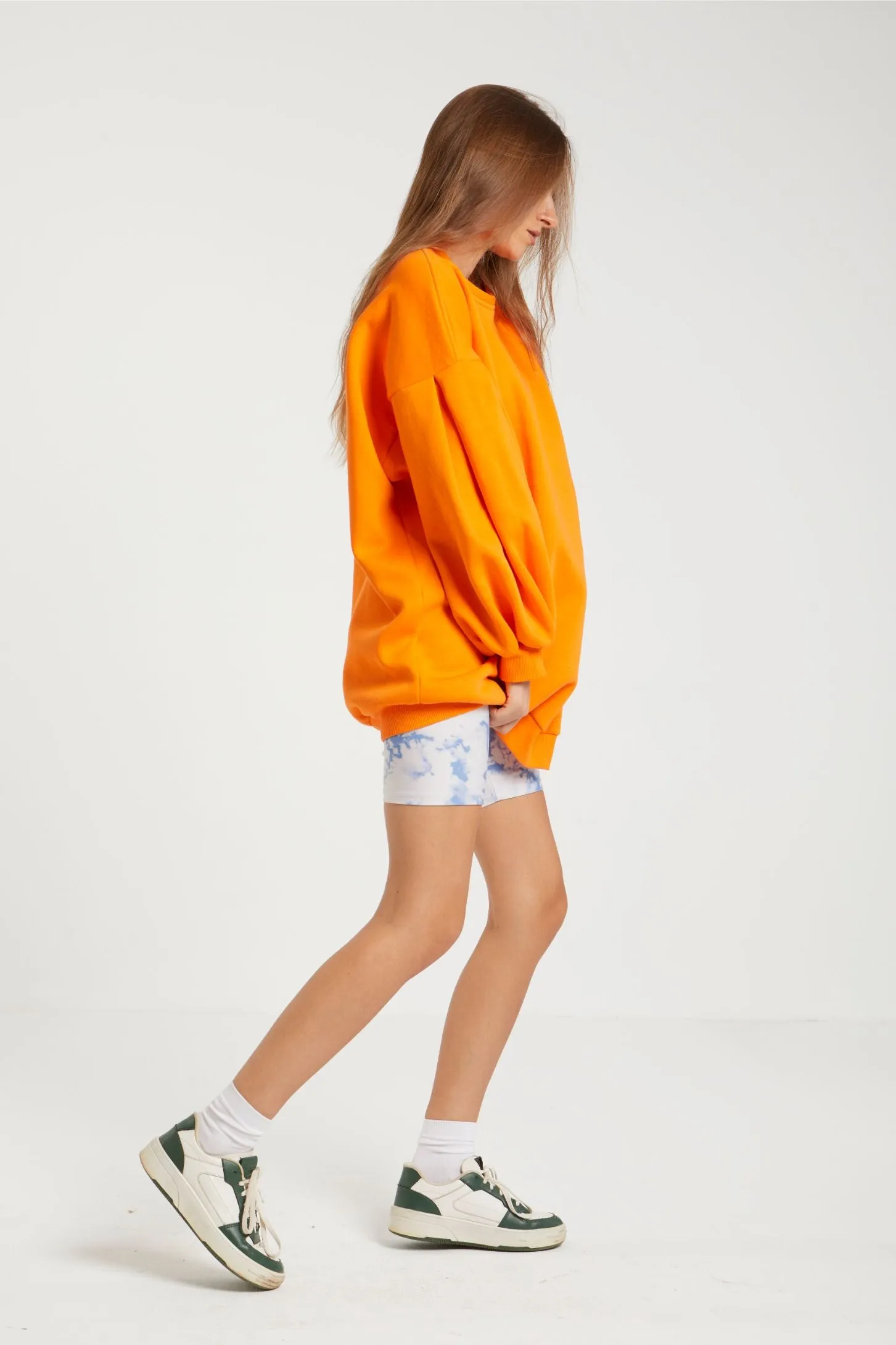 COSY COMFORT SWEATSHIRT DRESS - ORANGE