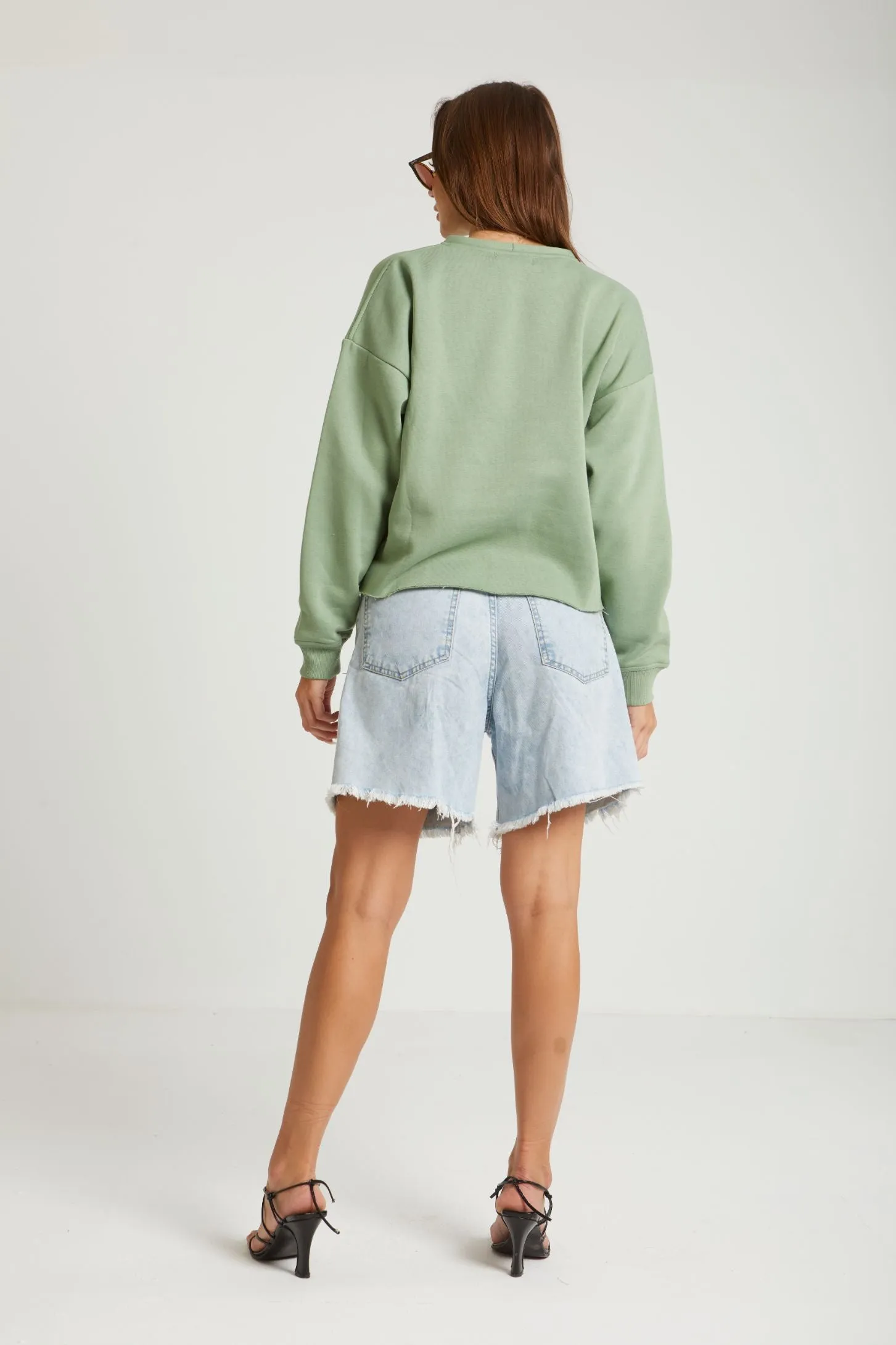 CROPPED ULTIMATE SWEATSHIRT - MINT GREEN