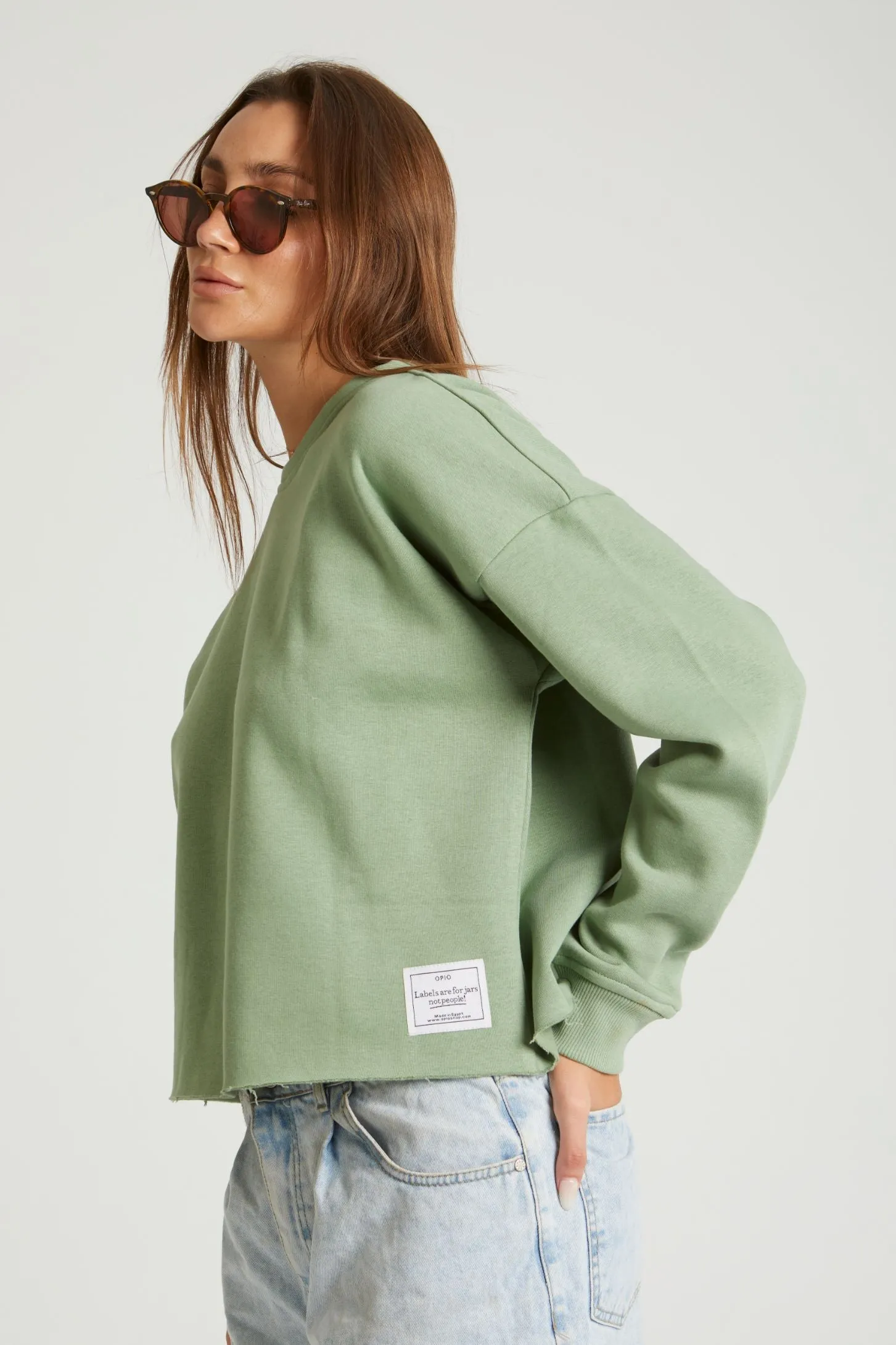 CROPPED ULTIMATE SWEATSHIRT - MINT GREEN