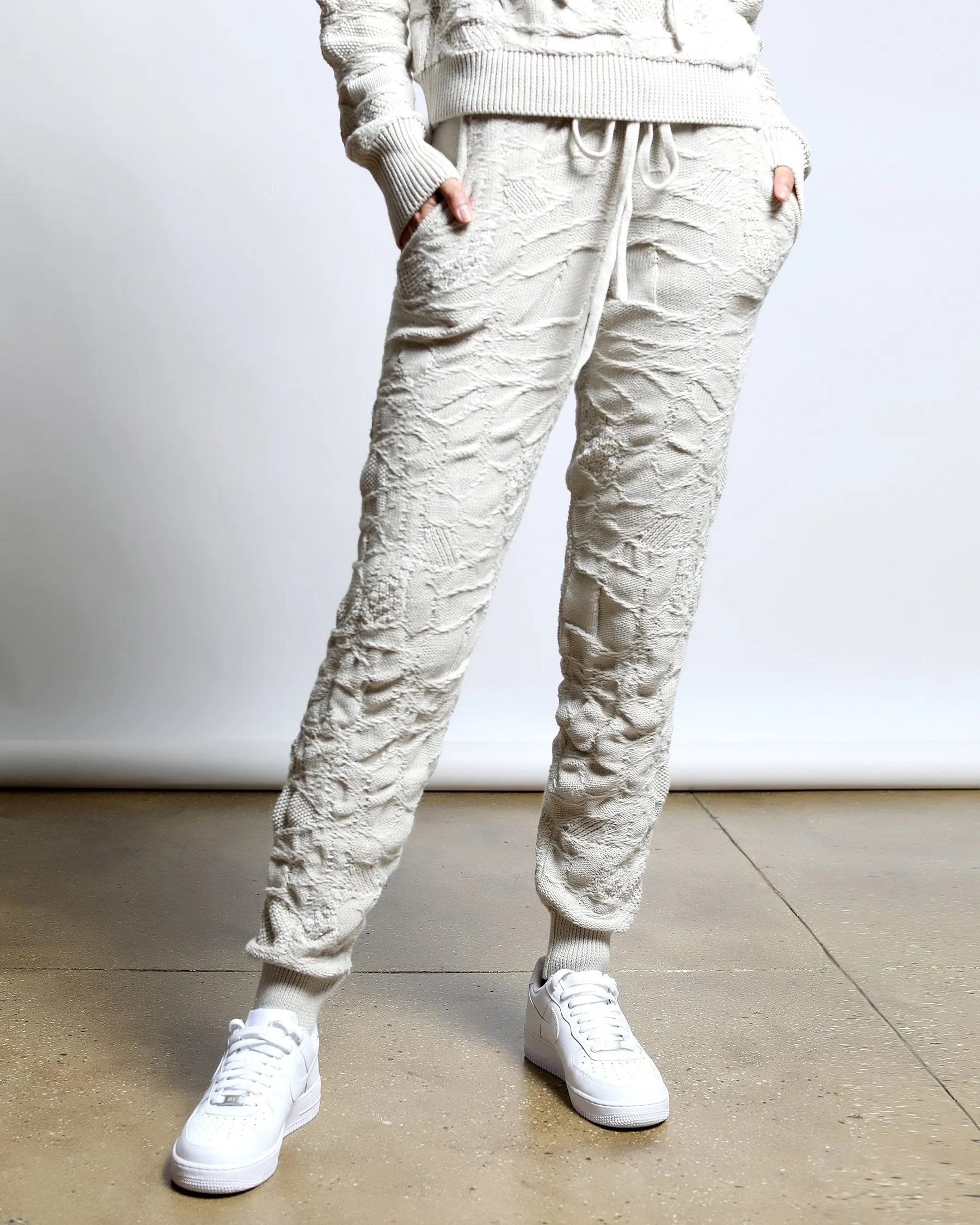 Crossover Netting Sweater Knit Sweatpants (FINAL SALE)