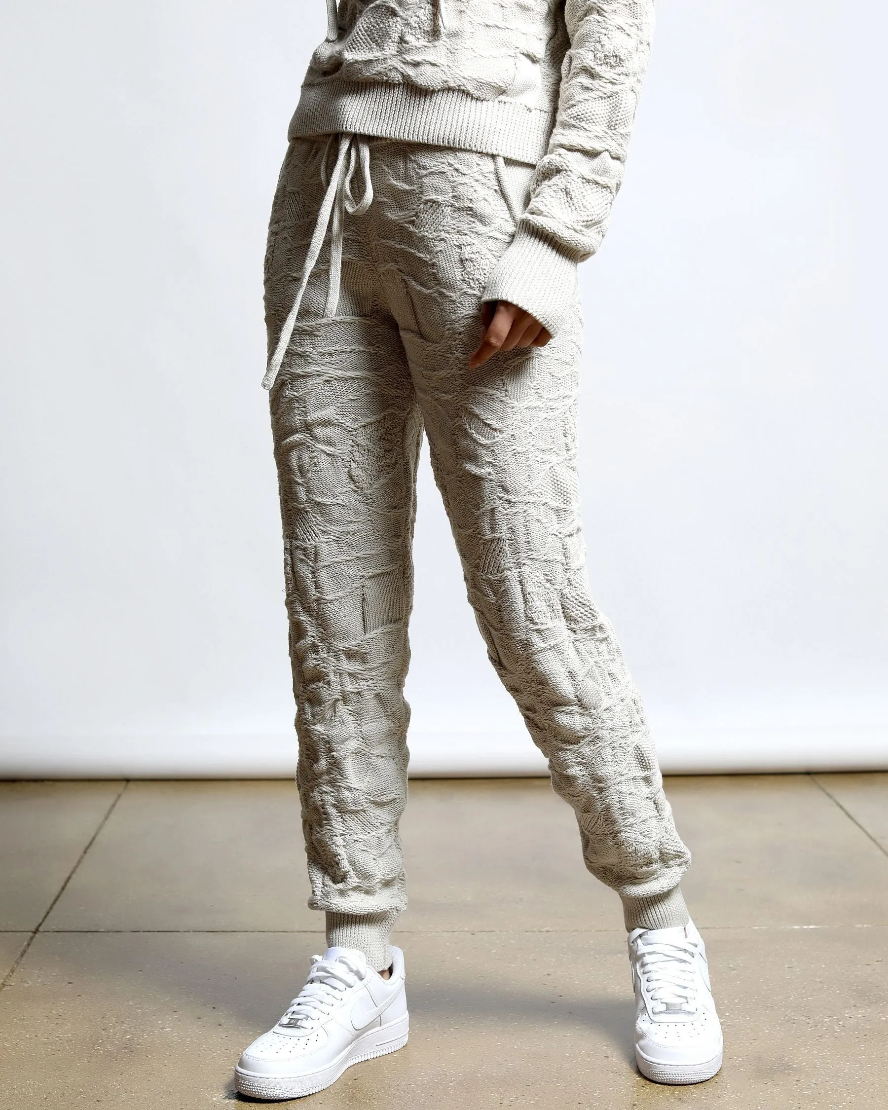 Crossover Netting Sweater Knit Sweatpants (FINAL SALE)