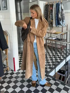 Dira - Extra long lapel coat