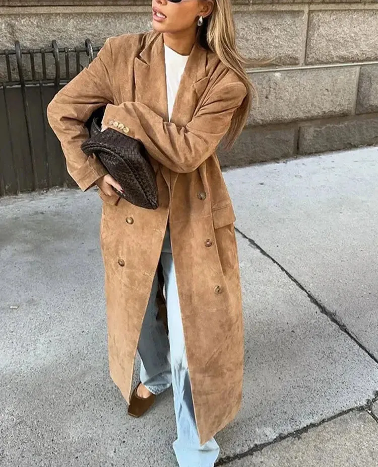 Dira - Extra long lapel coat