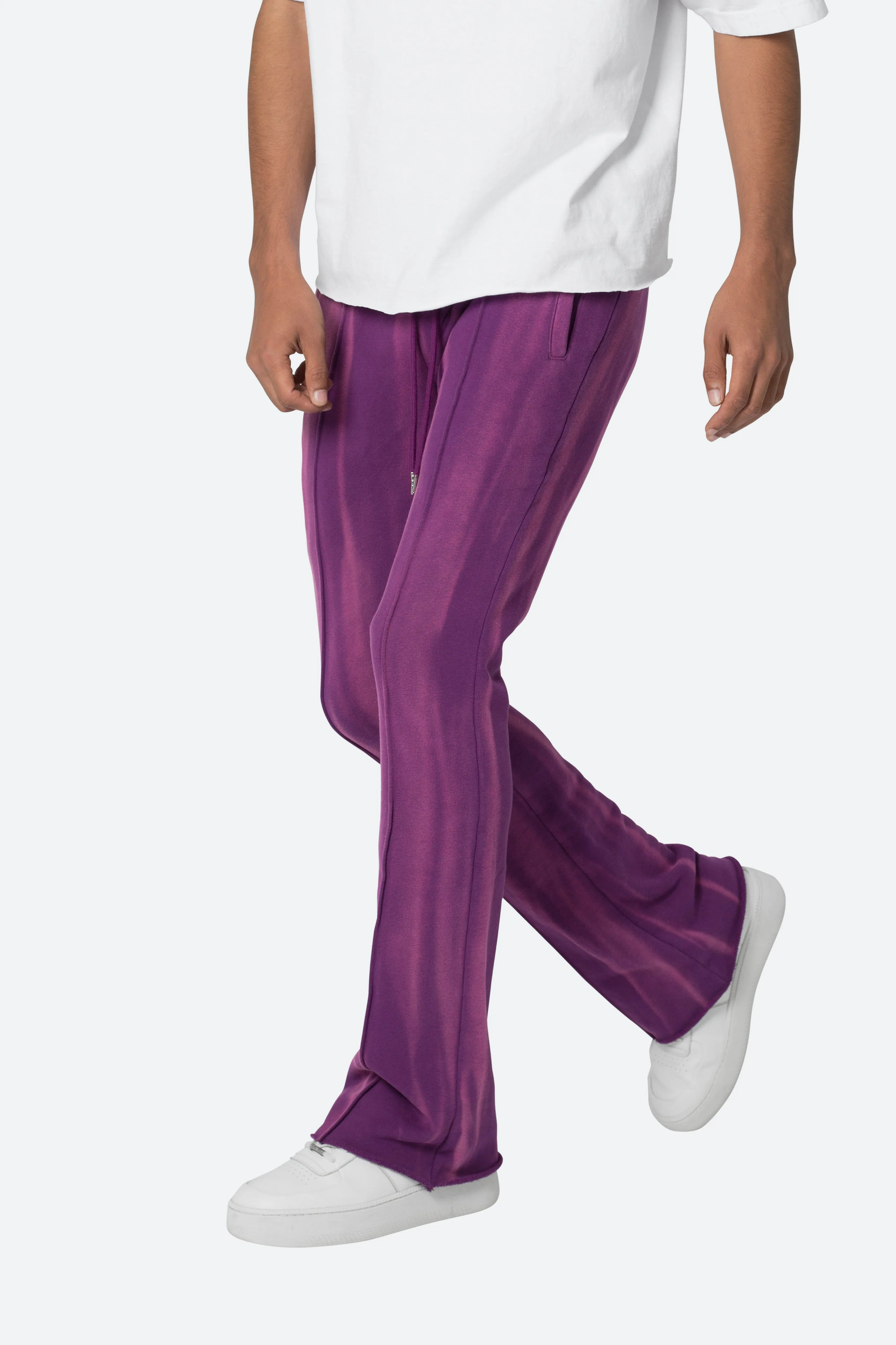 French Terry Flare Sweatpants - Purple