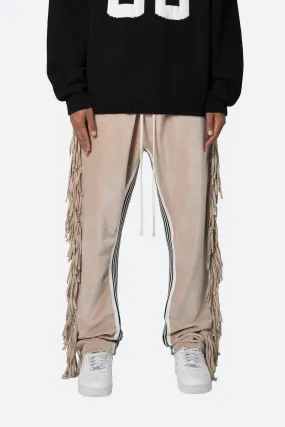 Fringe Velour Sweatpants - Dust