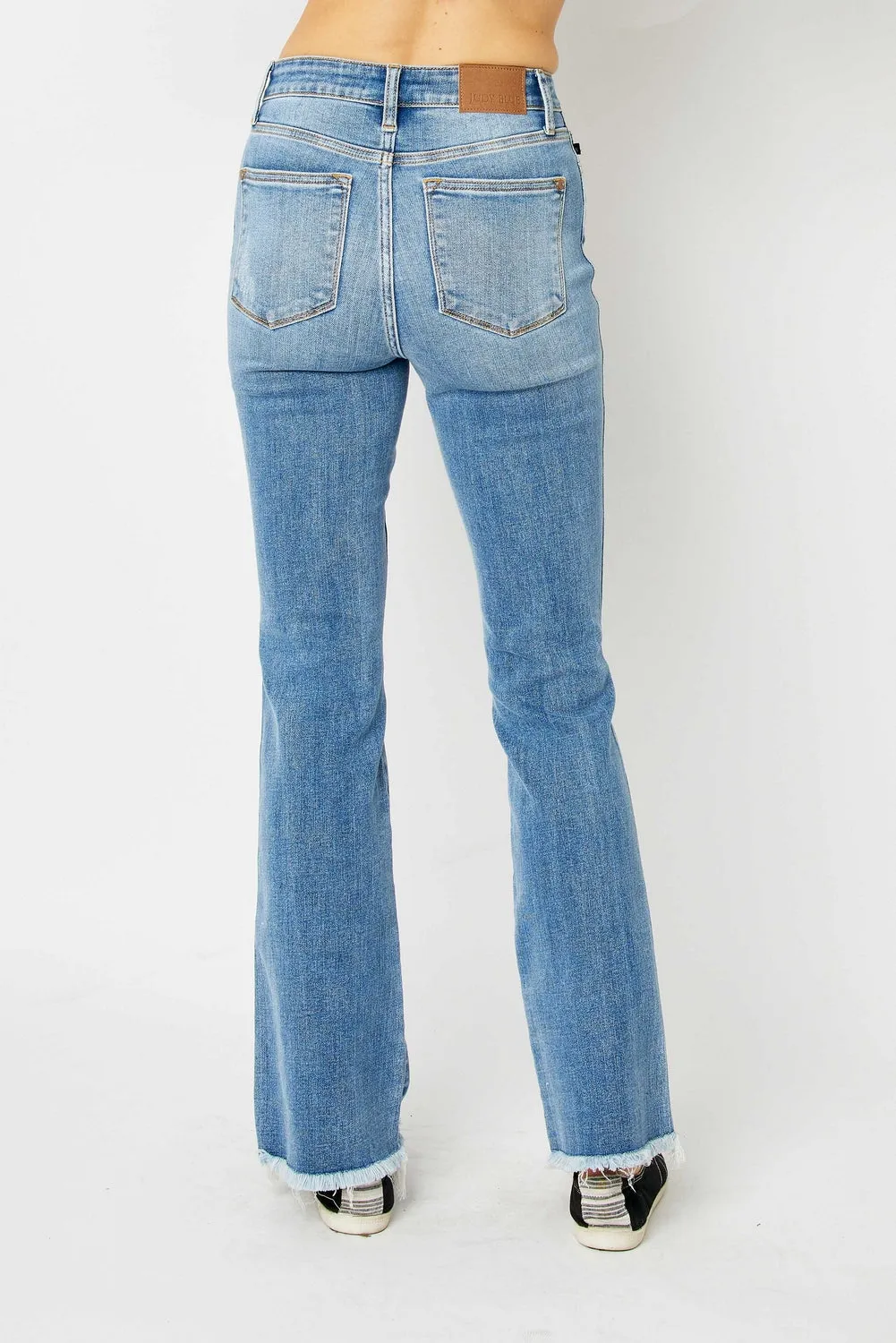 Jessica High Rise Ripped Hem Bootcut Jeans - PLUS