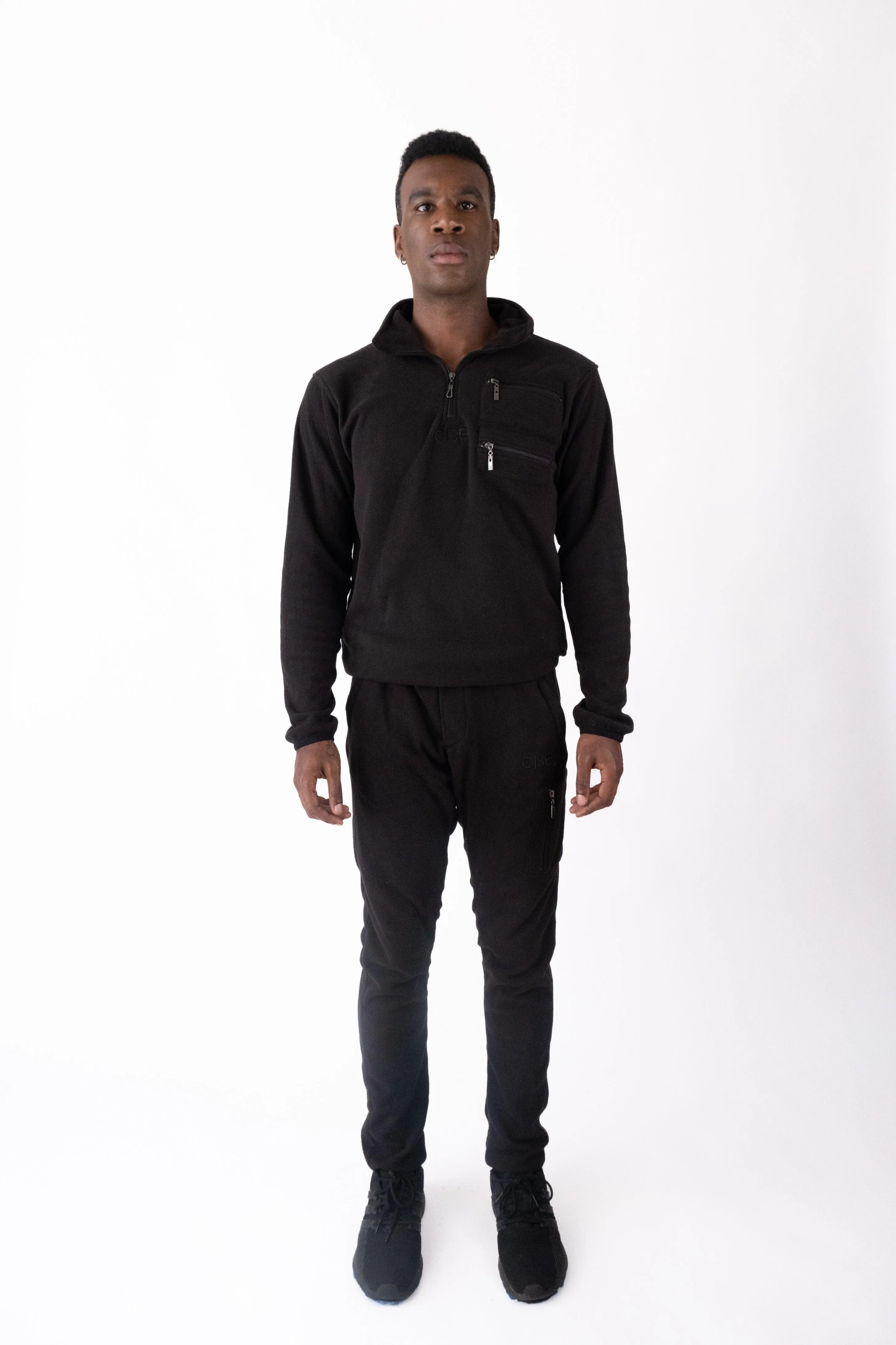 Kennedy Quarter-Zip Sweatpants (Matte Black)