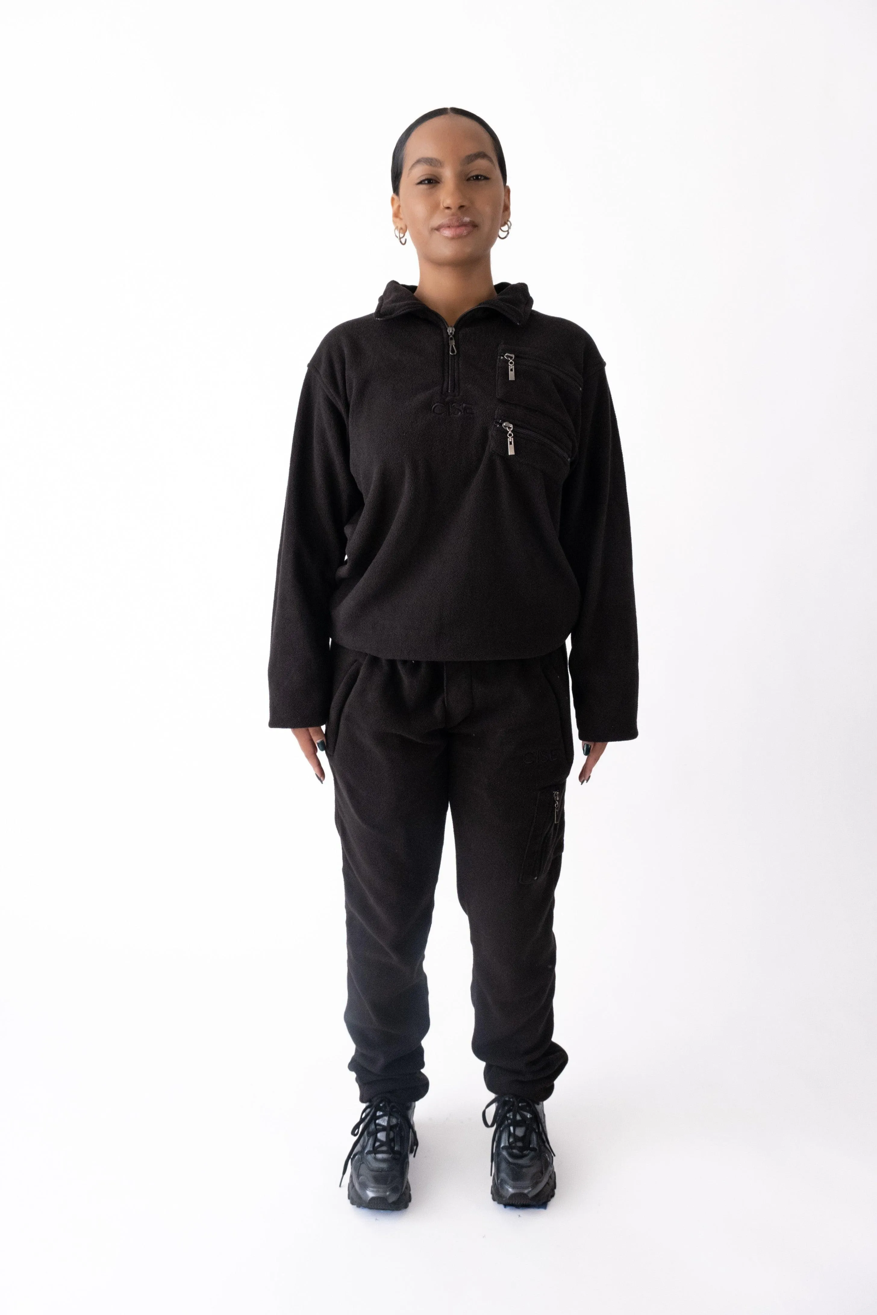 Kennedy Quarter-Zip Sweatpants (Matte Black)