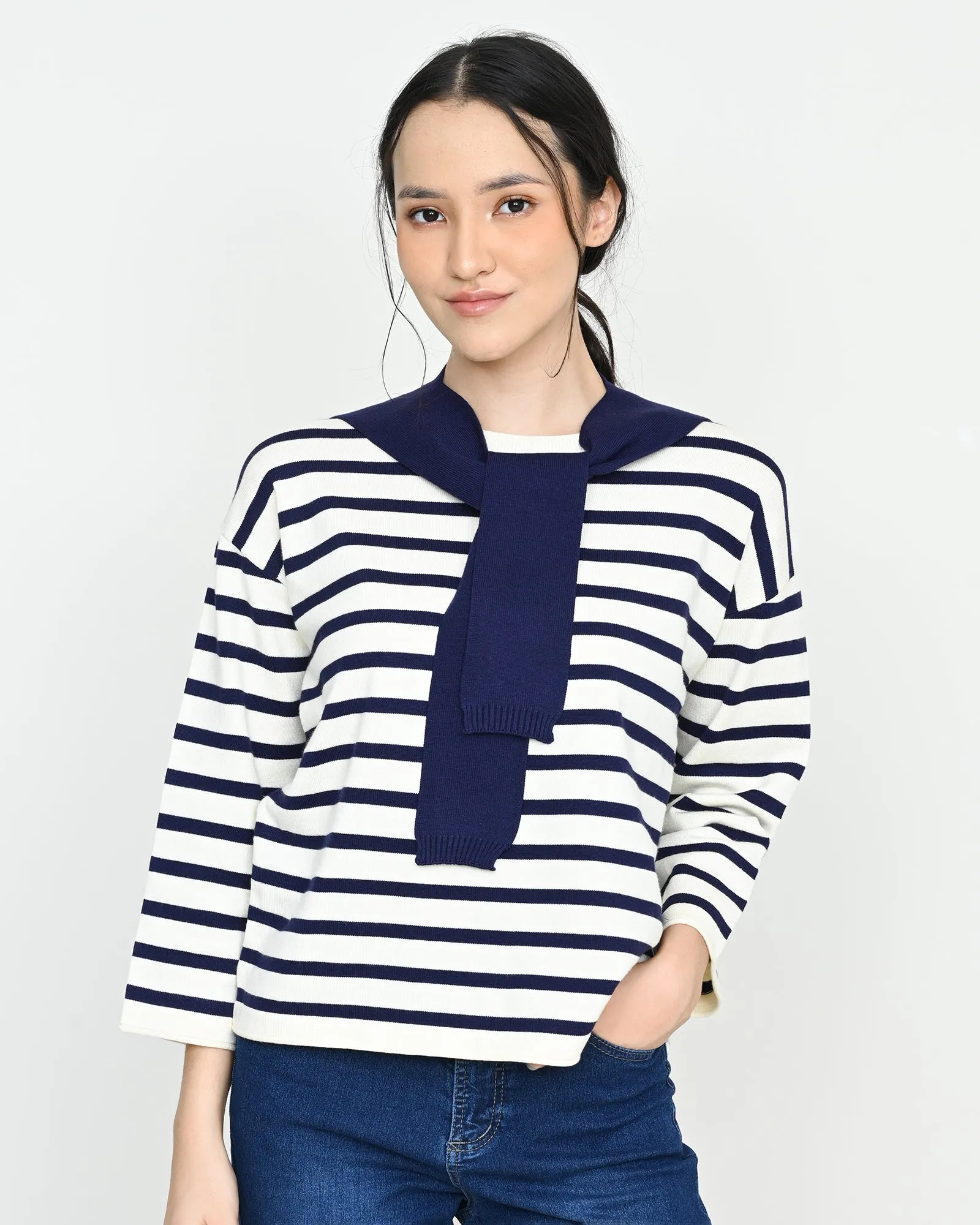 LILI STRIPES KNIT SWEATSHIRT