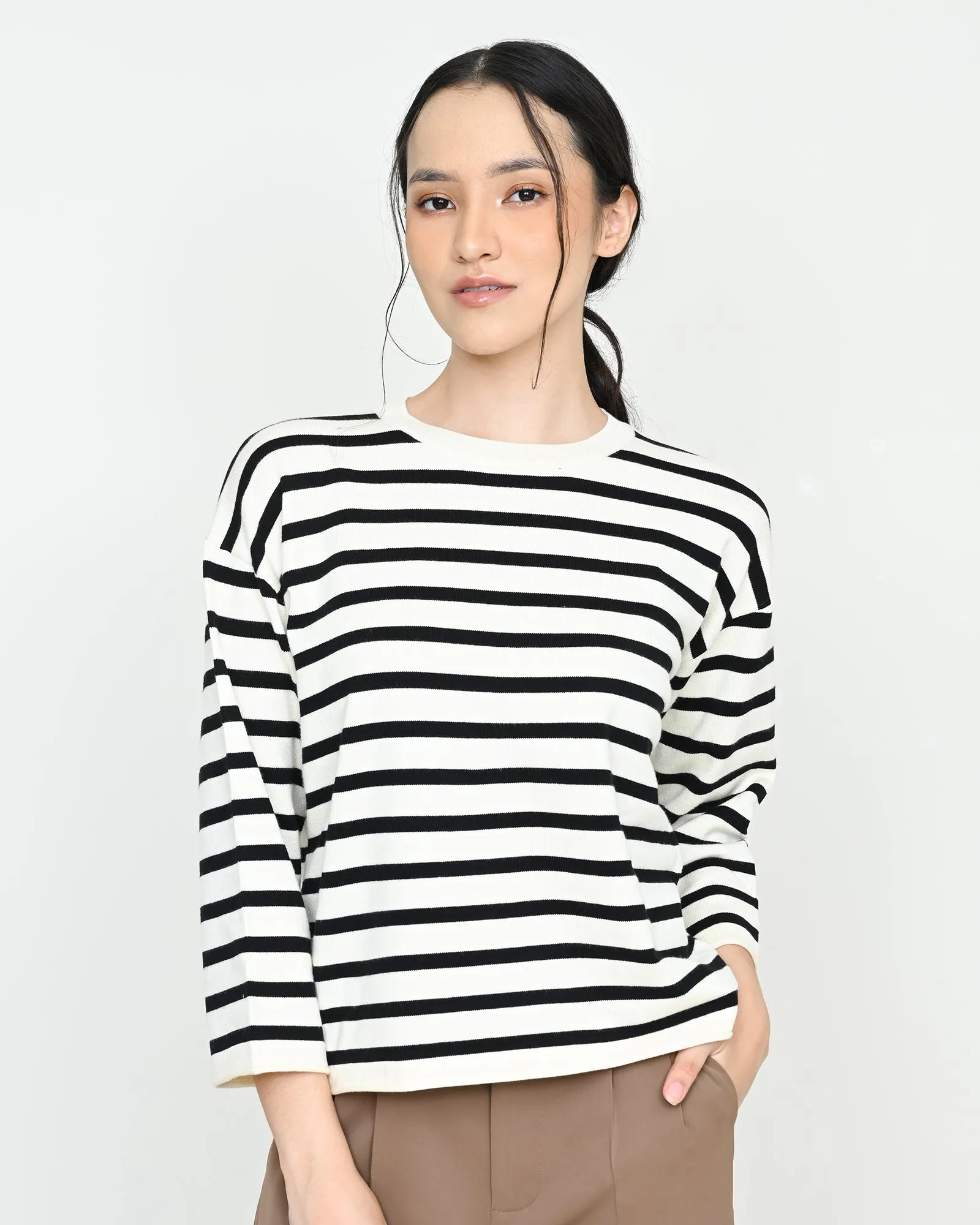 LILI STRIPES KNIT SWEATSHIRT