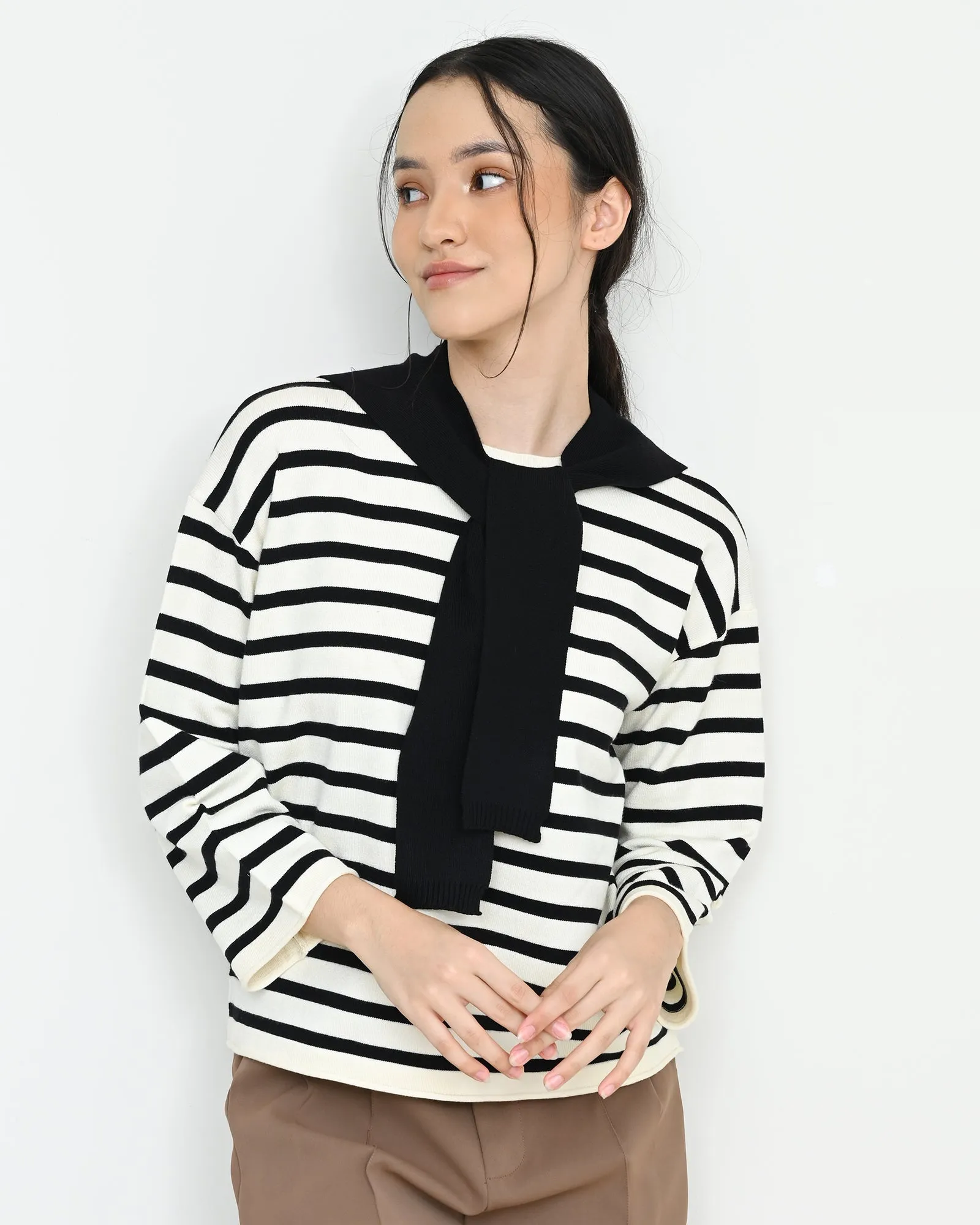 LILI STRIPES KNIT SWEATSHIRT