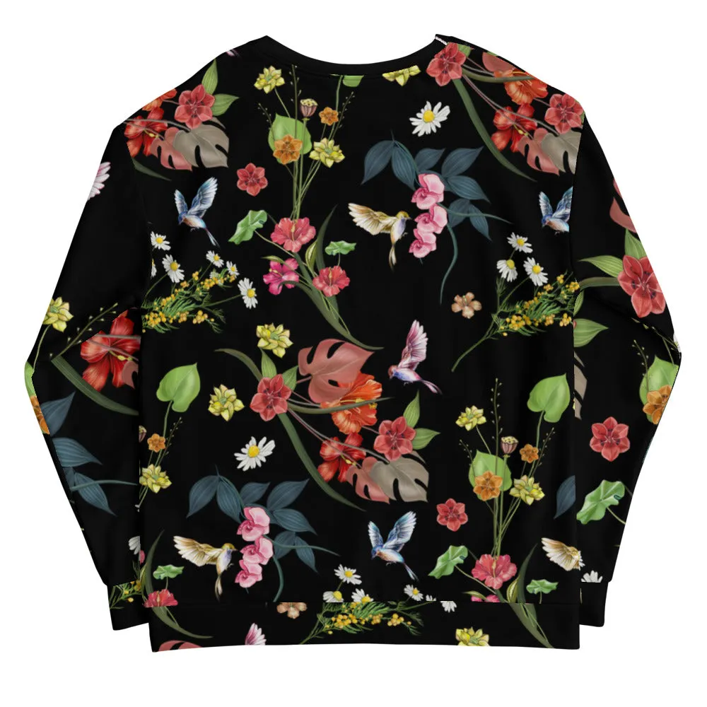 Noire Floral Sweatshirt- Black