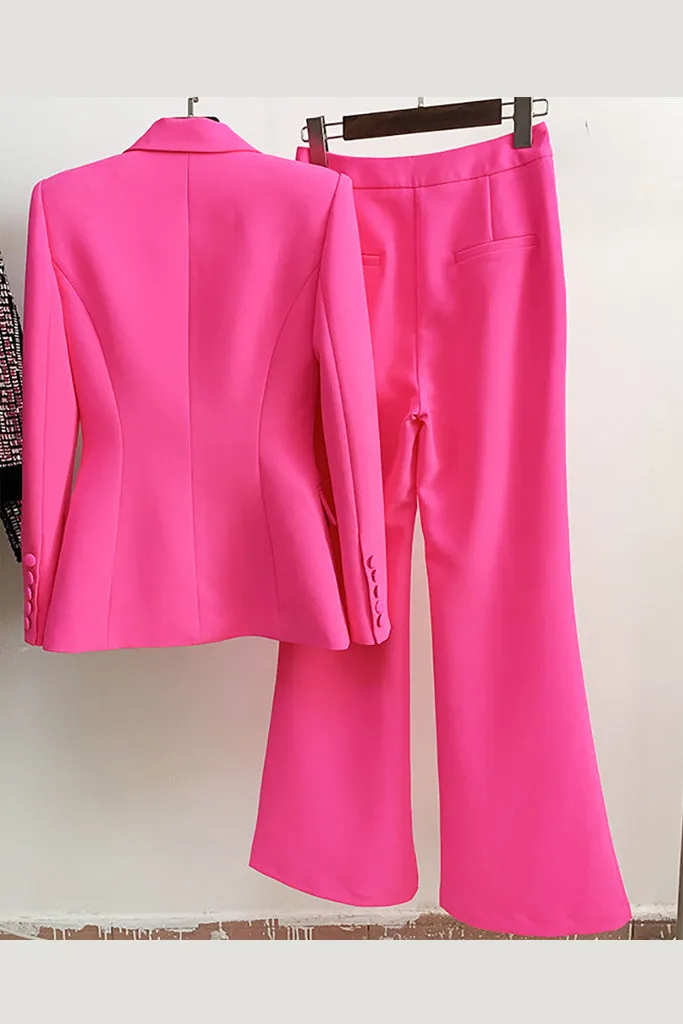 One Buckle Coat and Long Leg Pants Suit Set