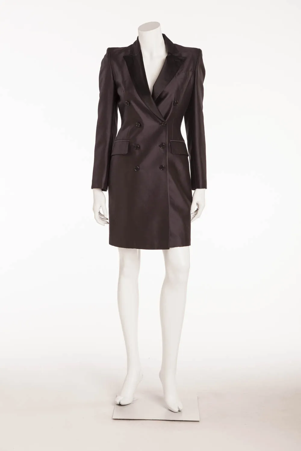 Original Alexander McQueen - Black Long Sleeve Coat Dress - IT 42