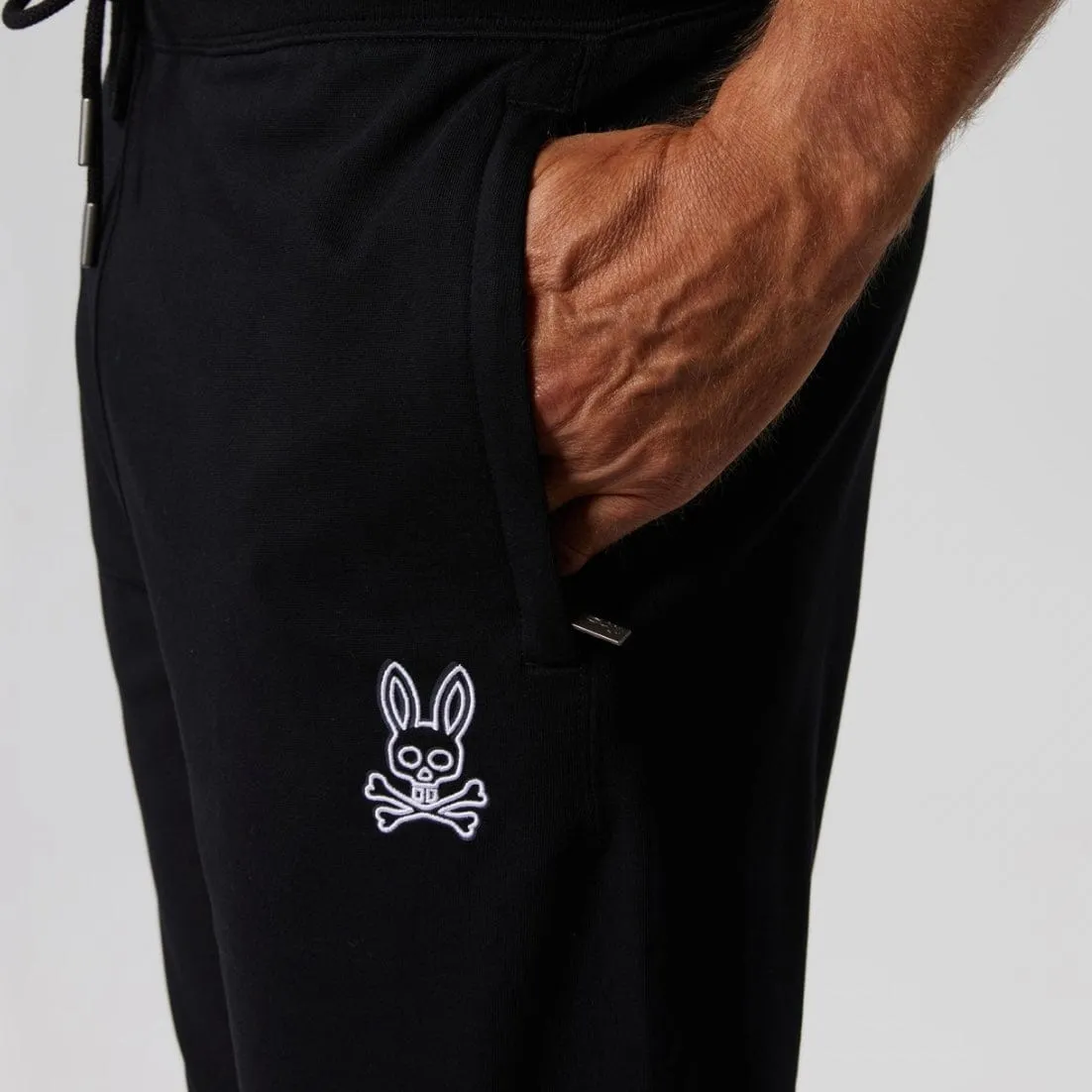 Psycho Bunny Gresham Embroidered Sweatpants (Black) B6P133W1FT