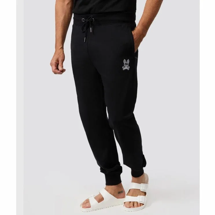 Psycho Bunny Gresham Embroidered Sweatpants (Black) B6P133W1FT