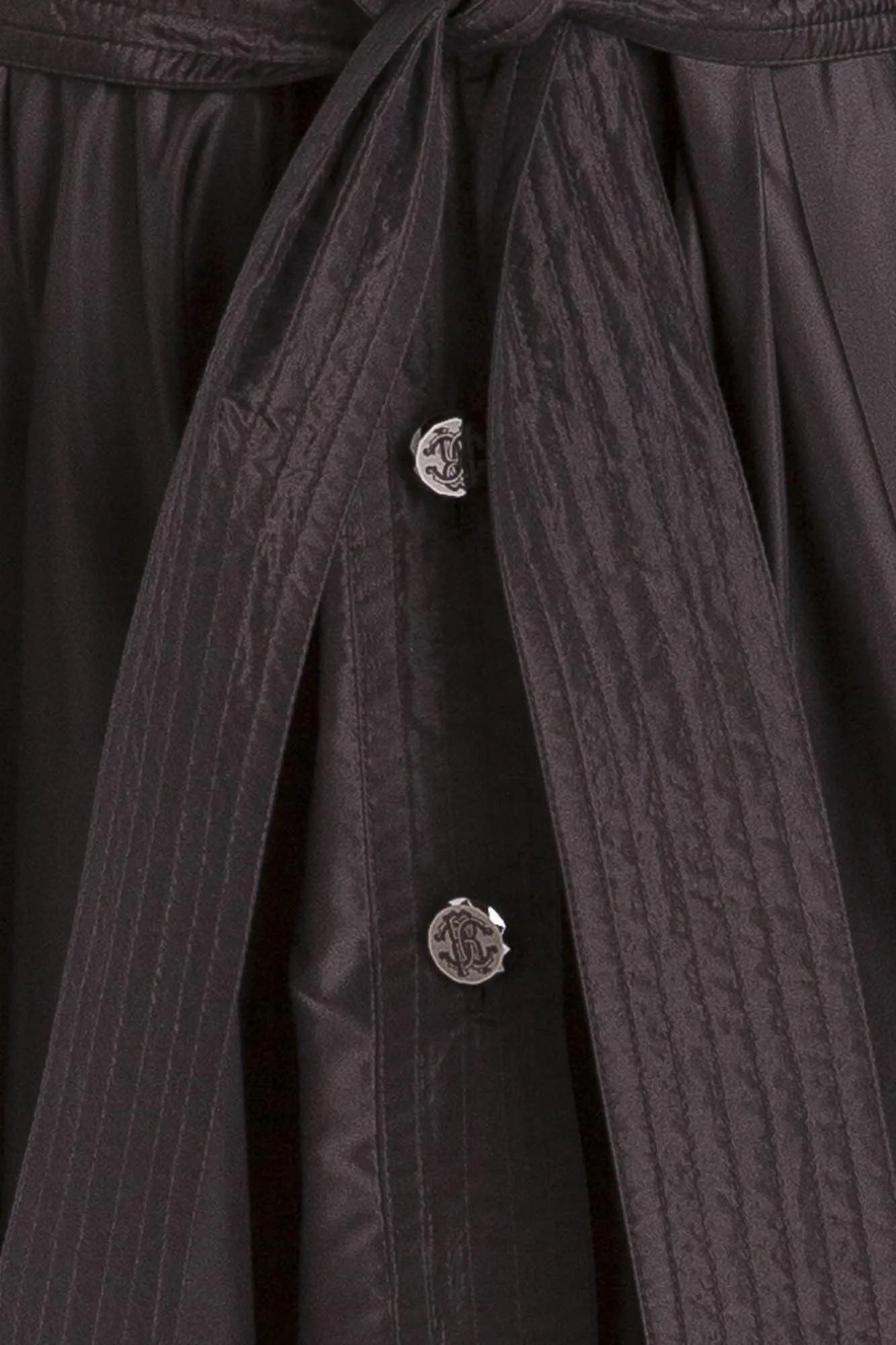 Roberto Cavalli - Black Long Sleeve Button Up Coat  - IT 40