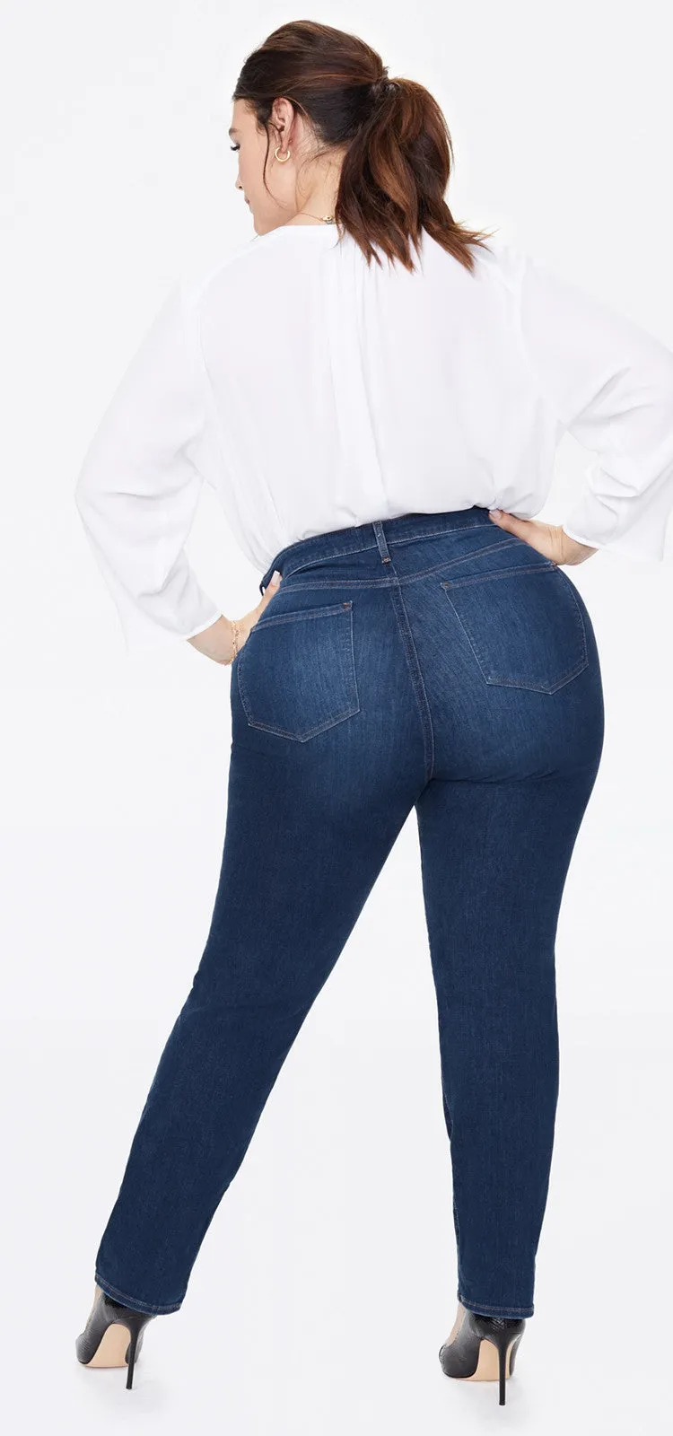 Sheri Slim Jeans Mediumblauw Premium Denim (Plus) | Quinn