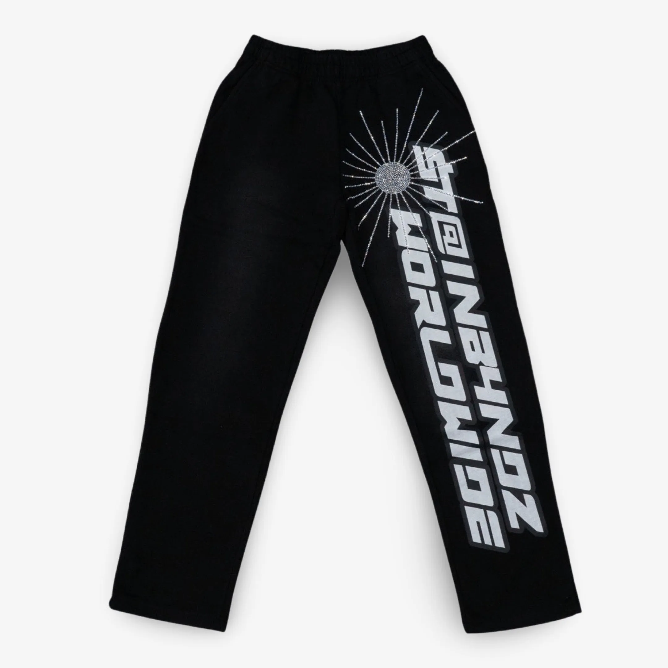 Stainbandz Rhinestone Sweatpants 'SB Studios Worldwide' Black