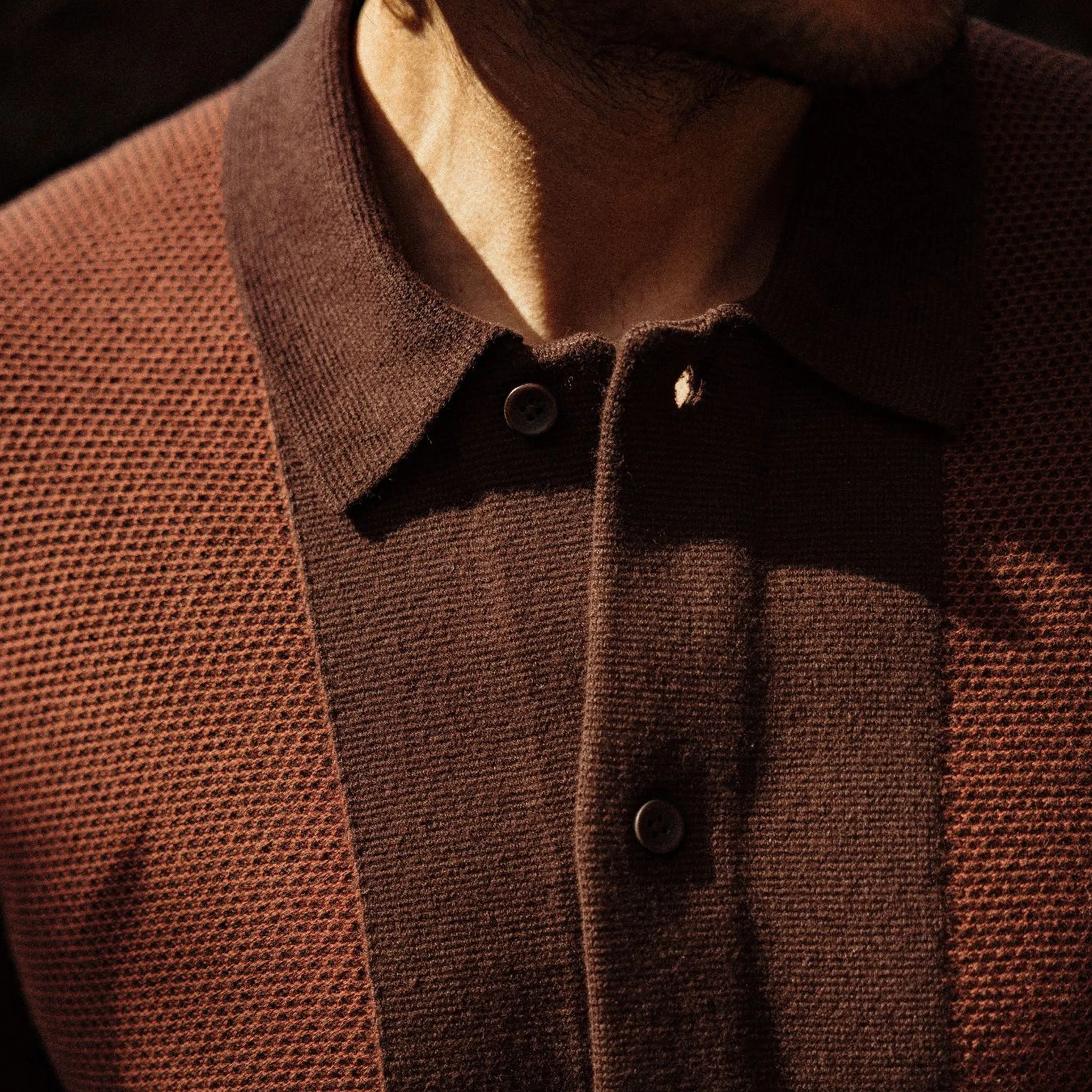 The Button Down Polo in Morita Seed Stitch