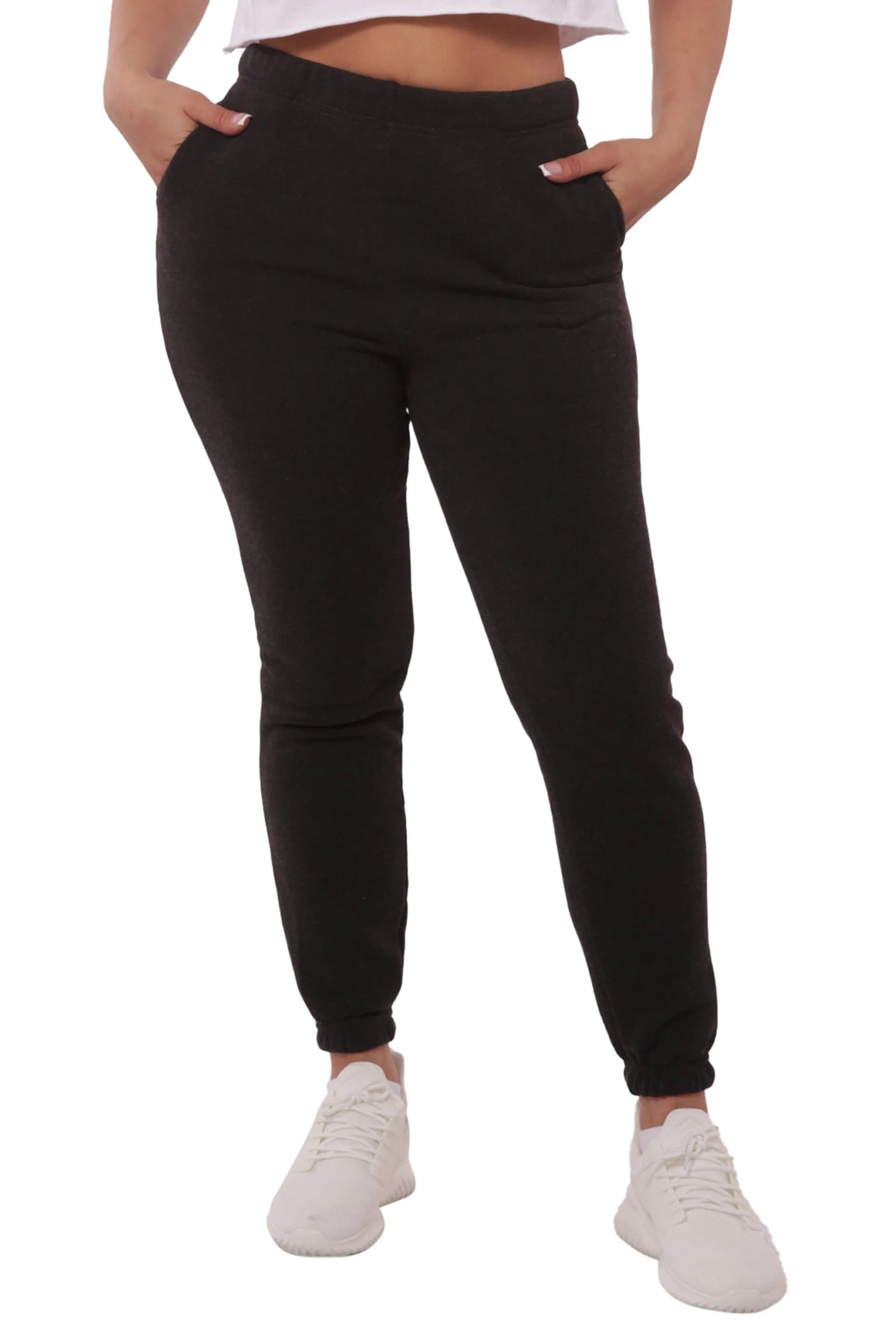 Thick Fleece Lined Sweatpants - Heather Black