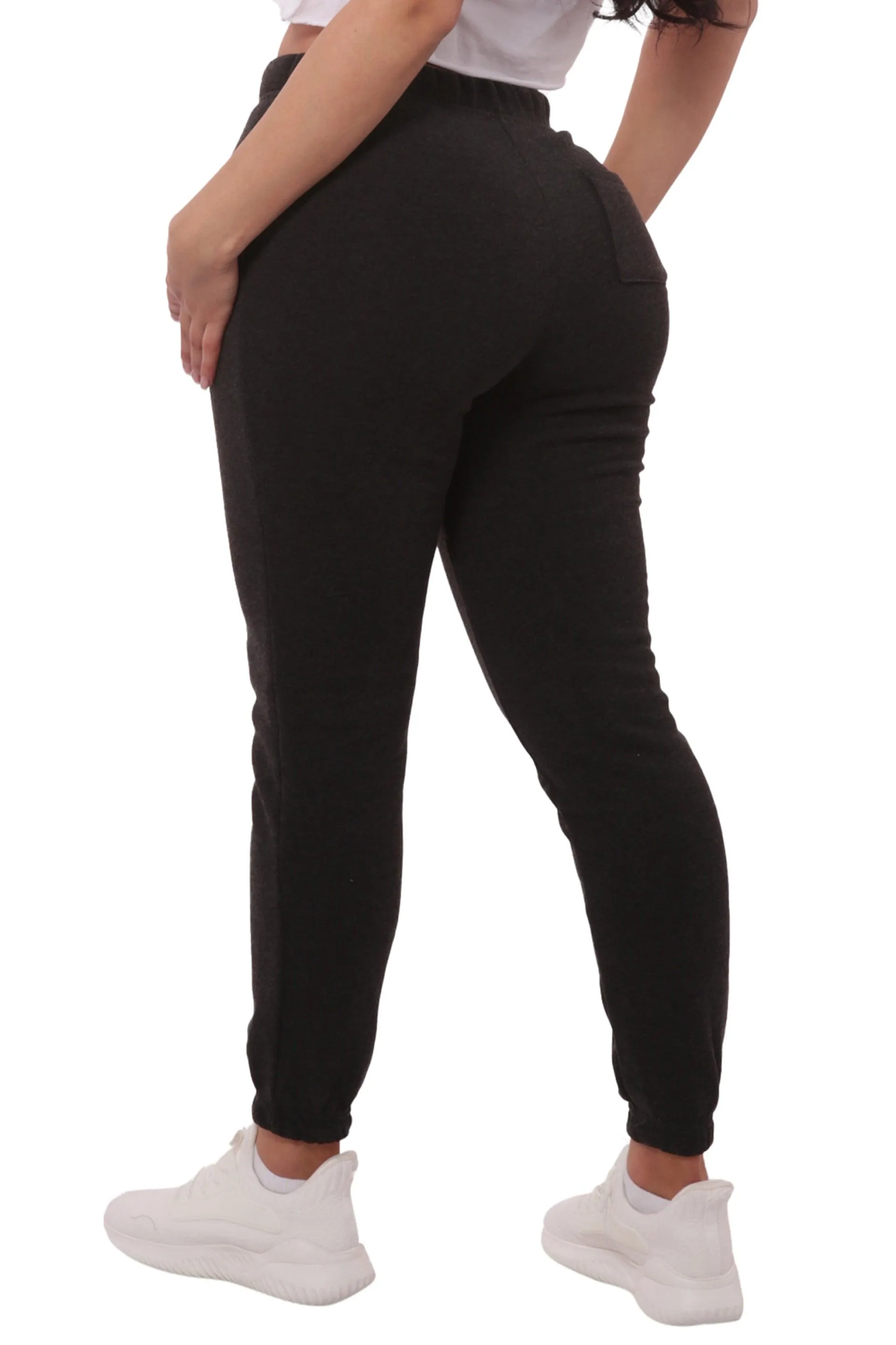 Thick Fleece Lined Sweatpants - Heather Black