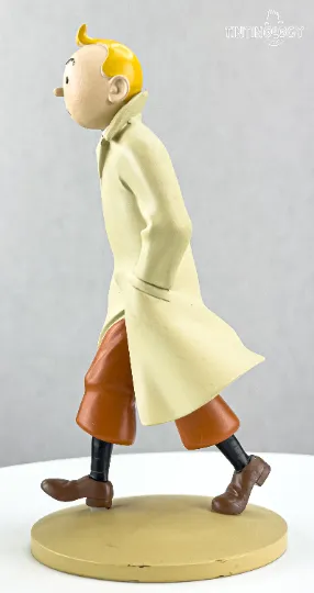 Tintin Figurines Officielle # 1 Tintin in Trench Coat - Golden Claws Herge model Moulinsart Figure